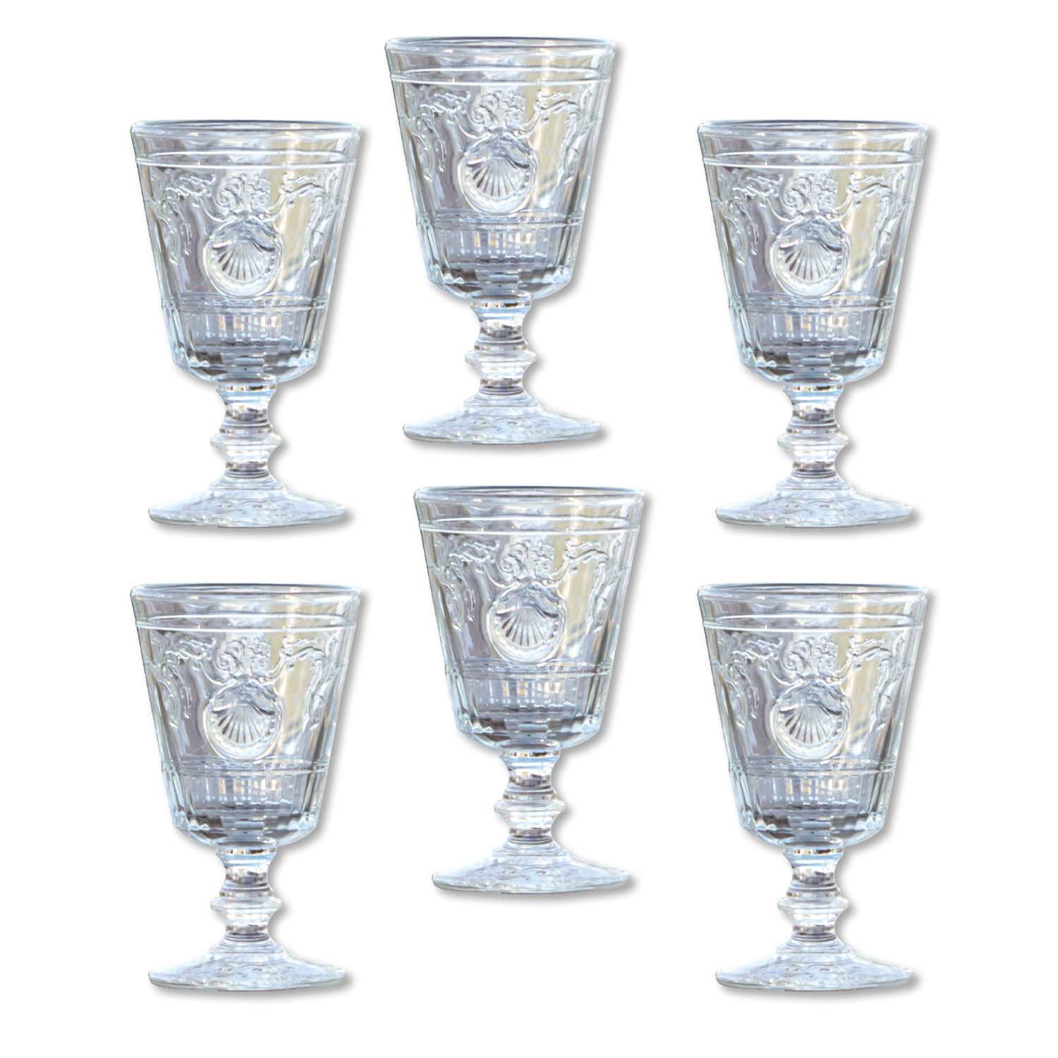 Lot de 6 verres à vin Beroille