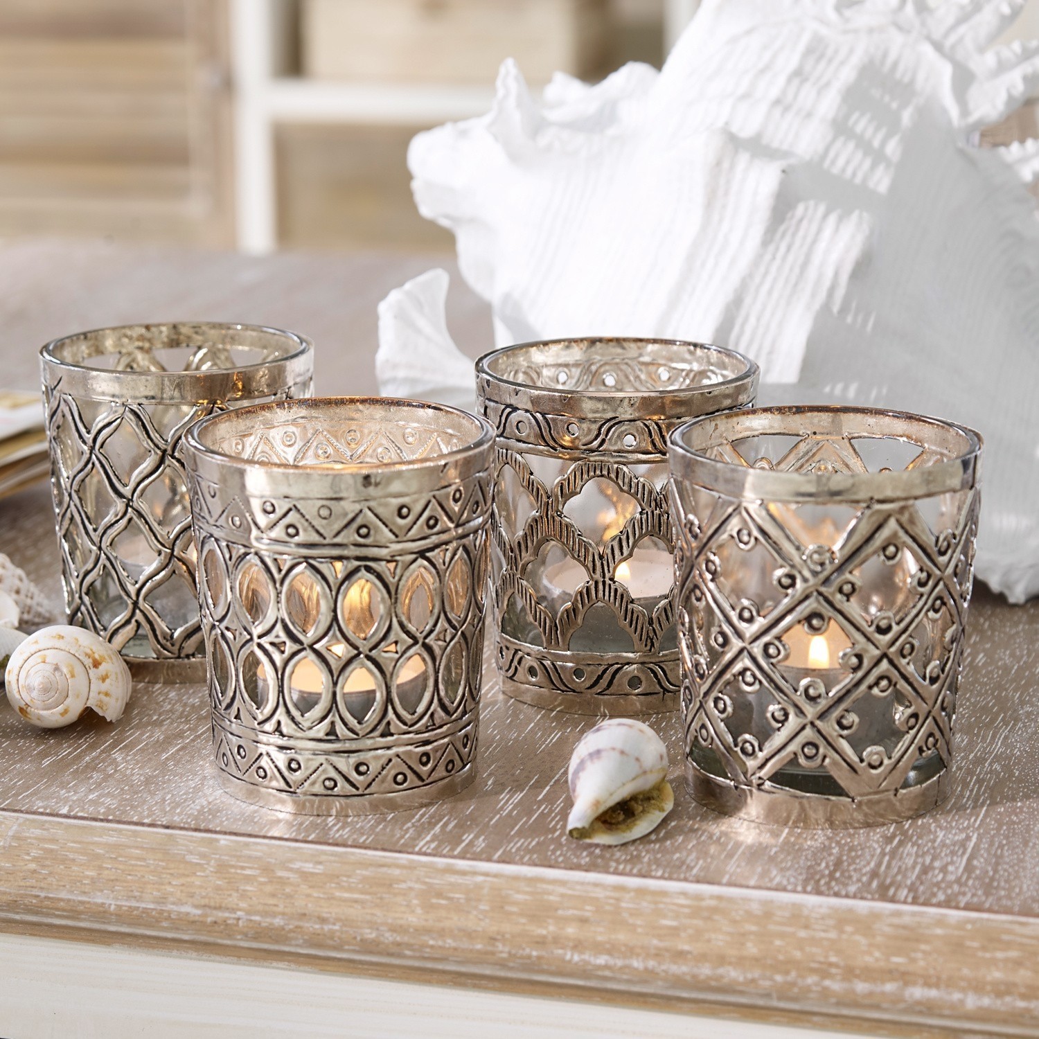 Lot de 4 photophores Ardah