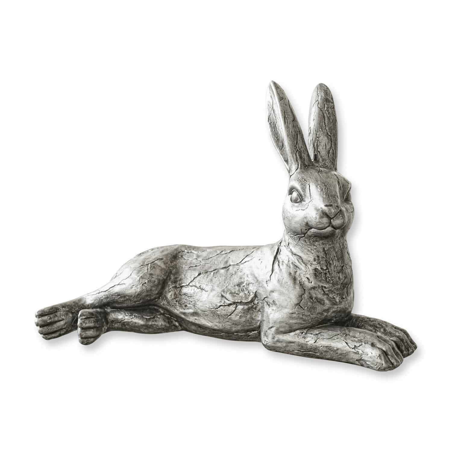Lapin Fiorentin Statue décorative de lapin gris effet pierre vieillie, décoration intérieure et extérieure élégante