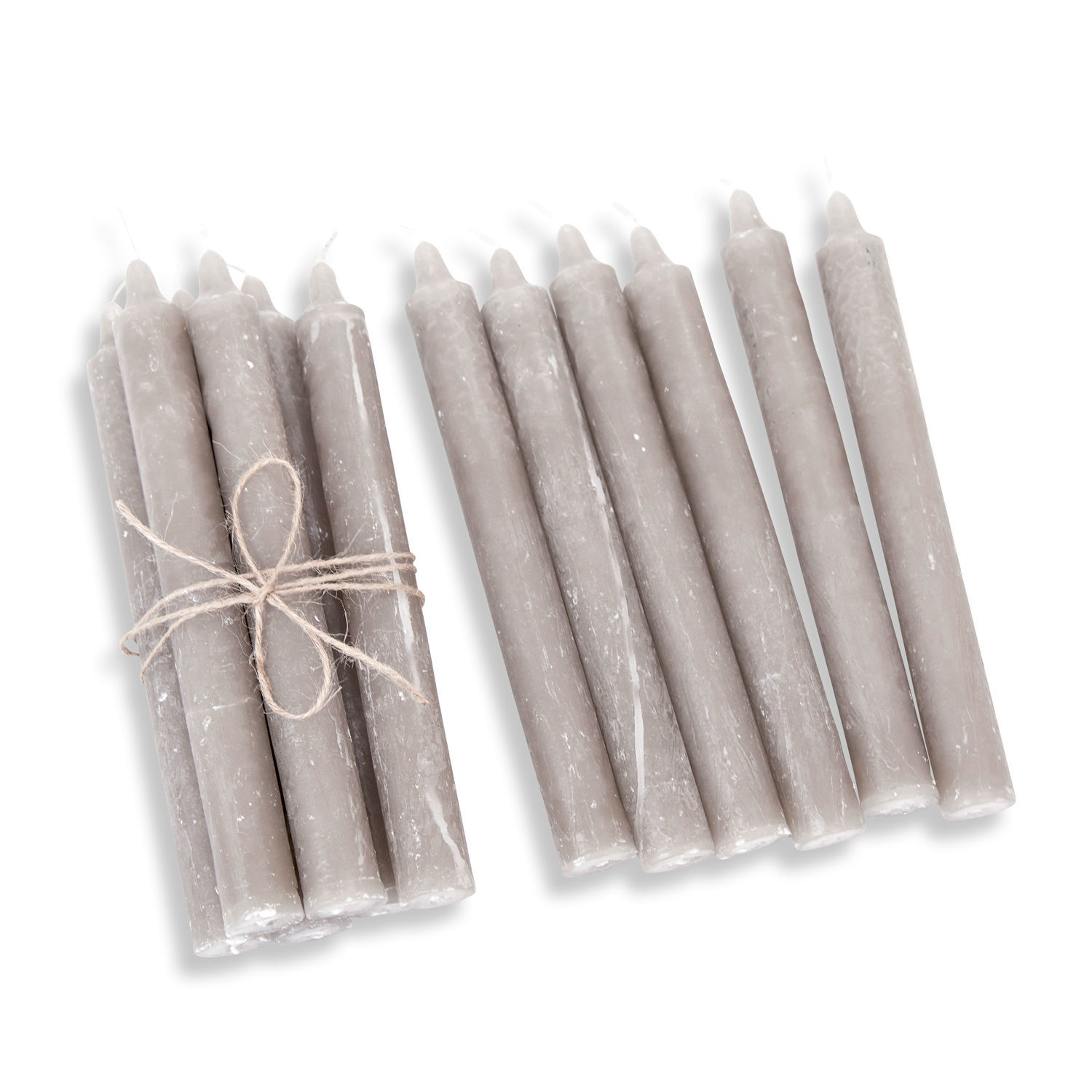 taupe Lot de 12 bougies taupe en cire, décoration d'intérieur et éclairage chaleureux