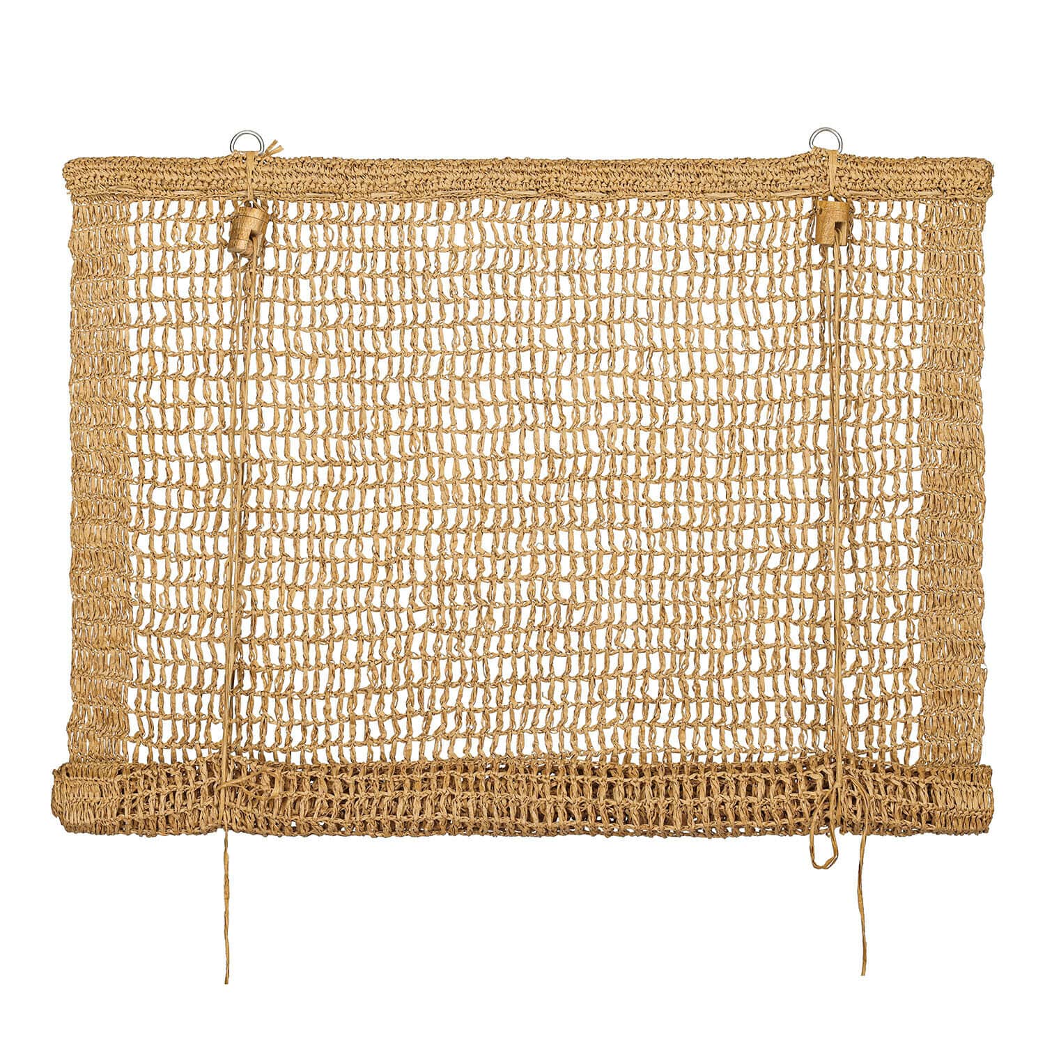 Store enrouleur Ivellas Tapis beige naturel en matériau tressé à mailles ouvertes, décoration intérieure et sol