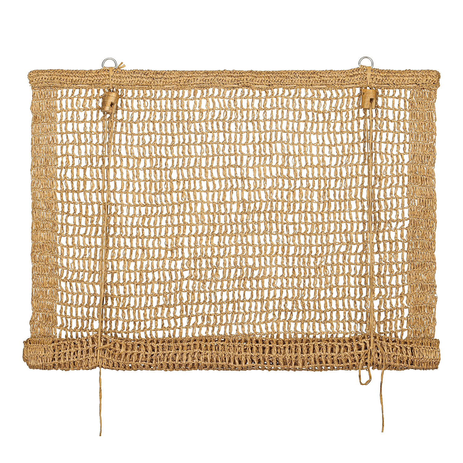 Store enrouleur Ivellas Tapis beige naturel en matériau tressé à mailles ouvertes, décoration intérieure et sol