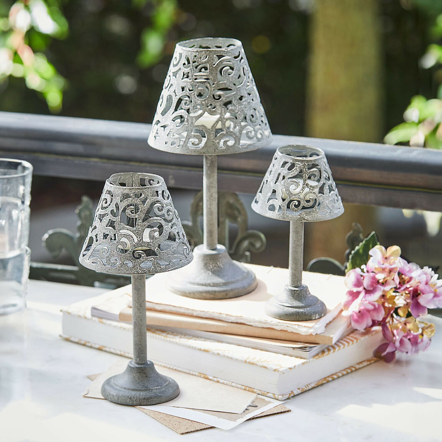 Lot de 3 photophores Belori