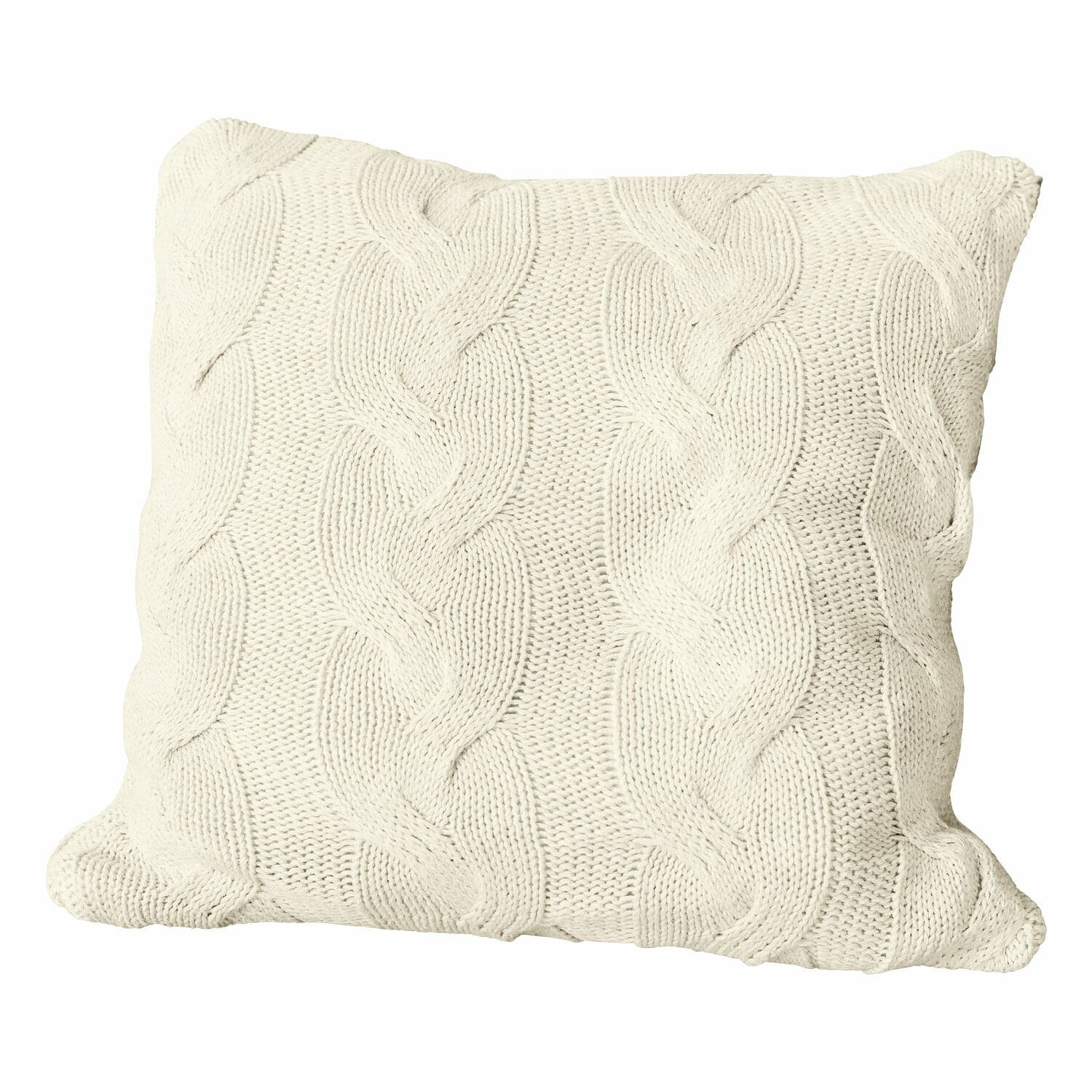 Housse de coussin Arnhem Coussin beige en coton tricoté avec motif torsadé, doux et décoratif pour salon moderne