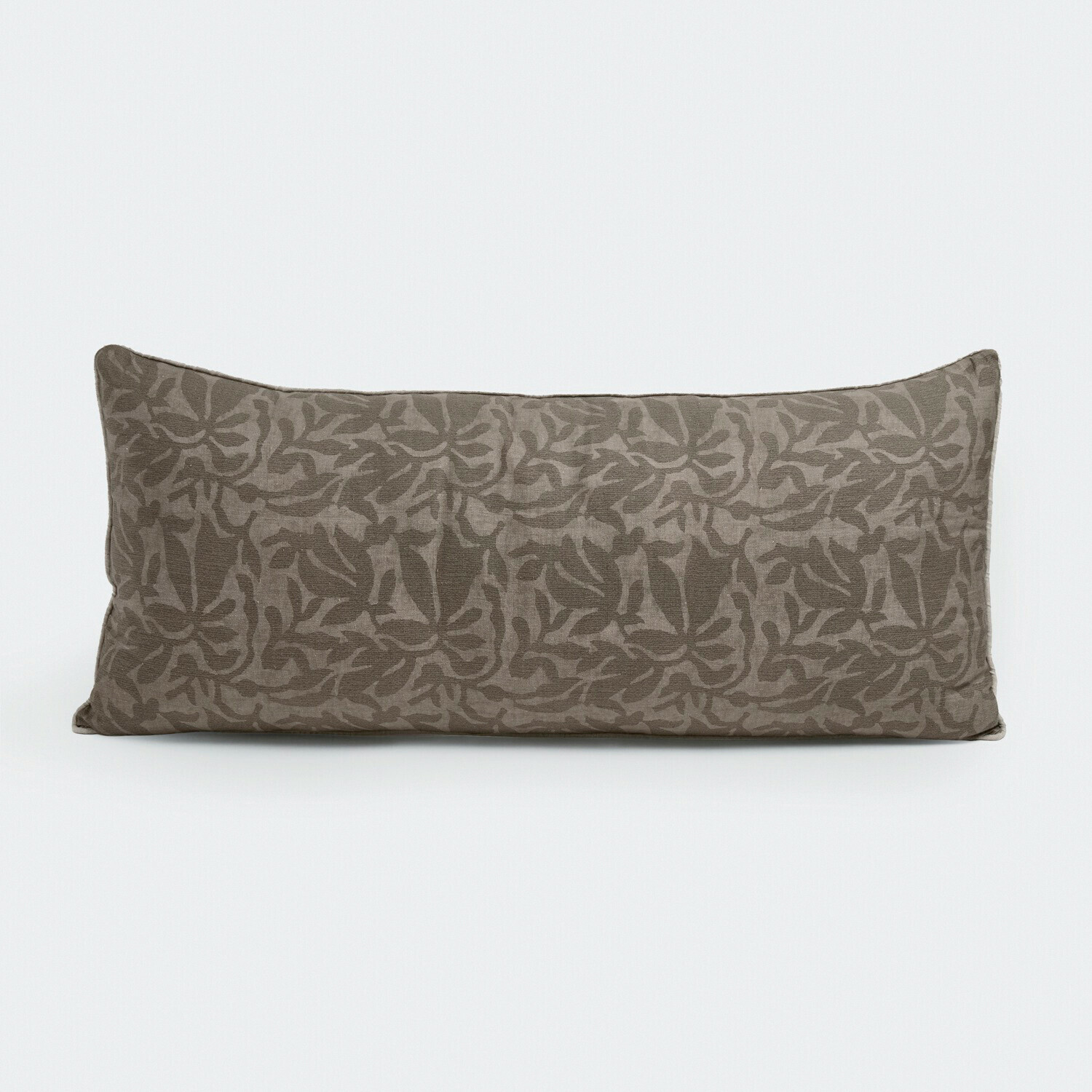 Coussin Rosamound Coussin rectangulaire décoratif en tissu marron avec motif feuilles, doux et élégant pour salon