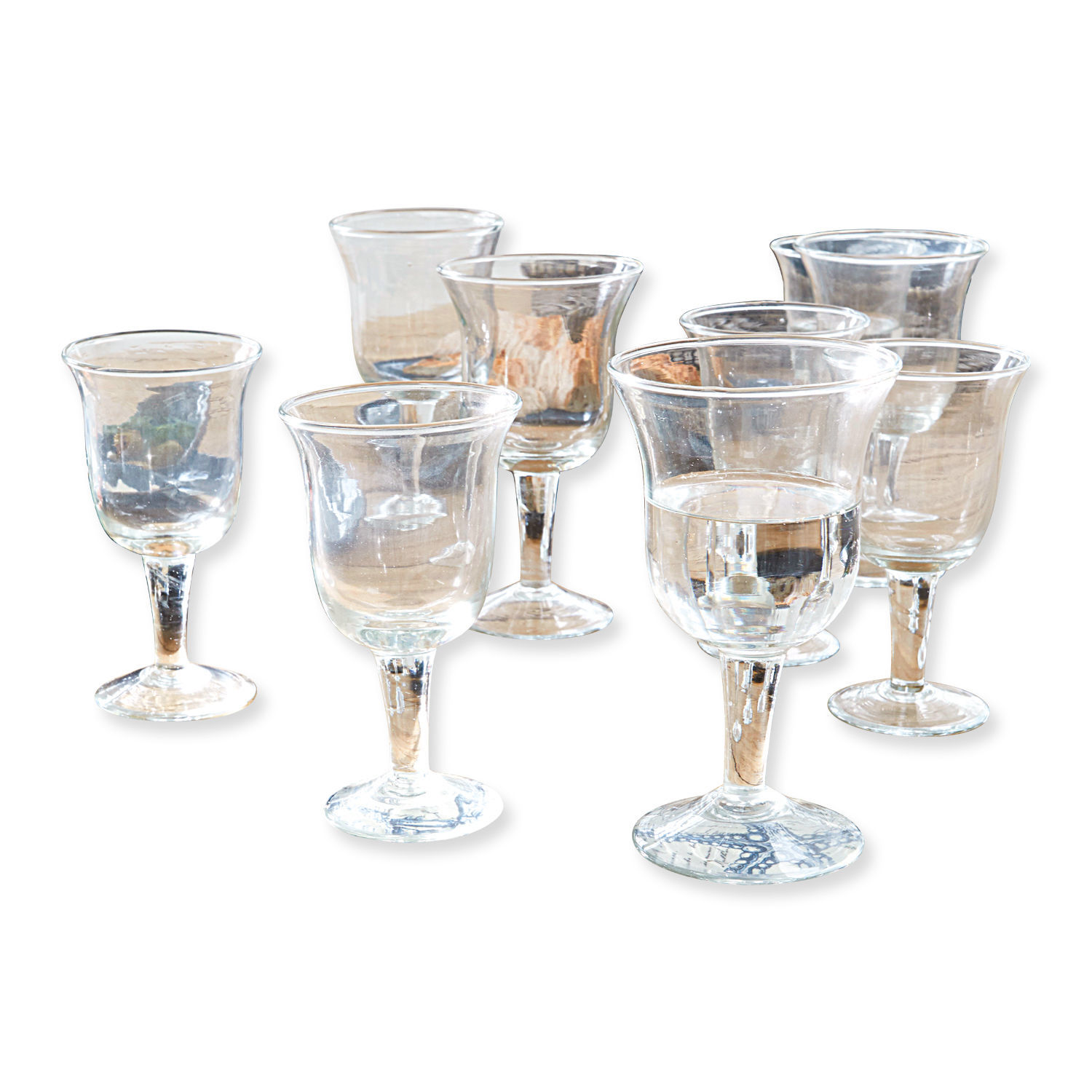 Lot de 12 verres Antrim Ensemble de huit verres transparents en verre à pied, élégants verres à boisson pour la maison