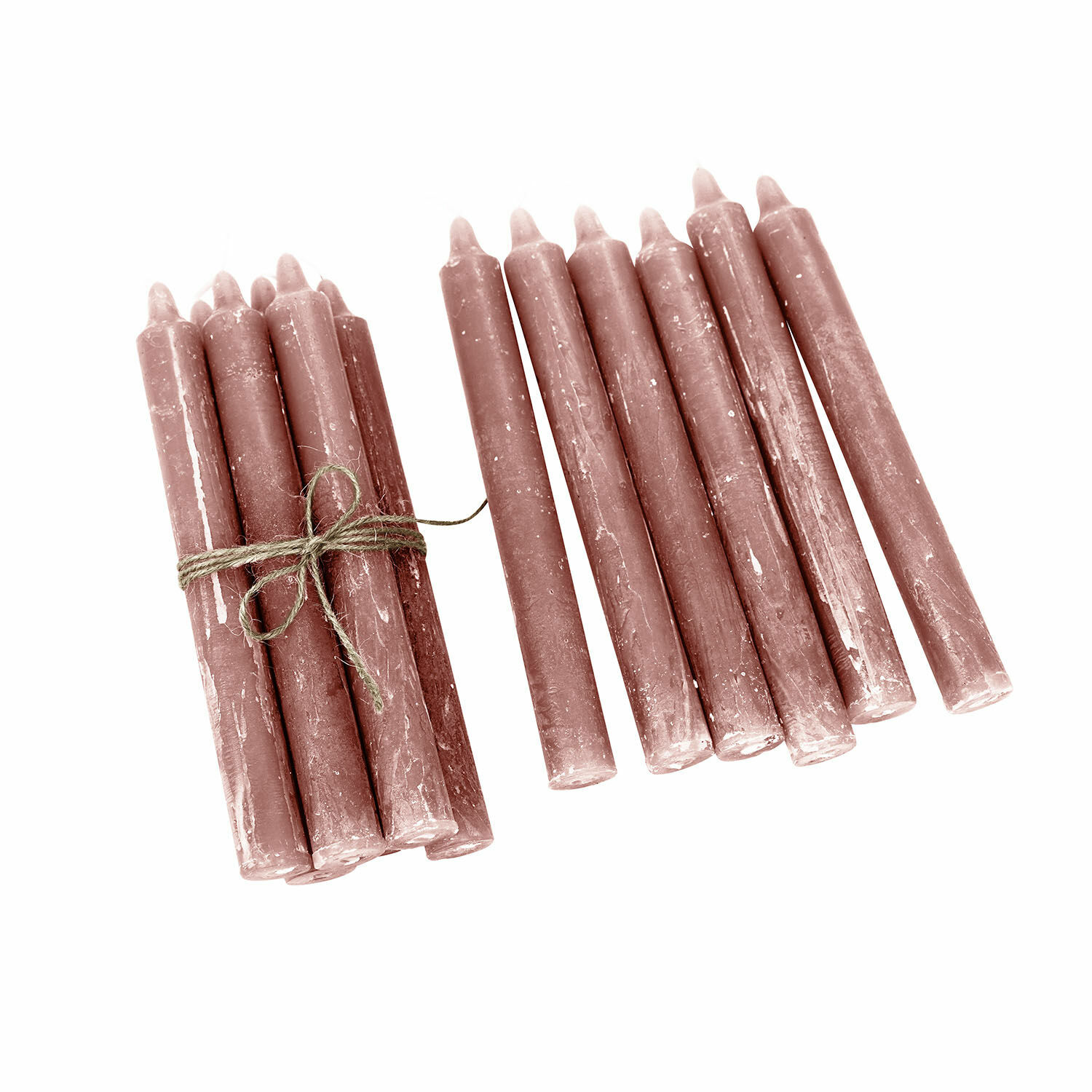rose Lot de 12 bougies Bauceau roses en cire, décoration élégante pour la maison