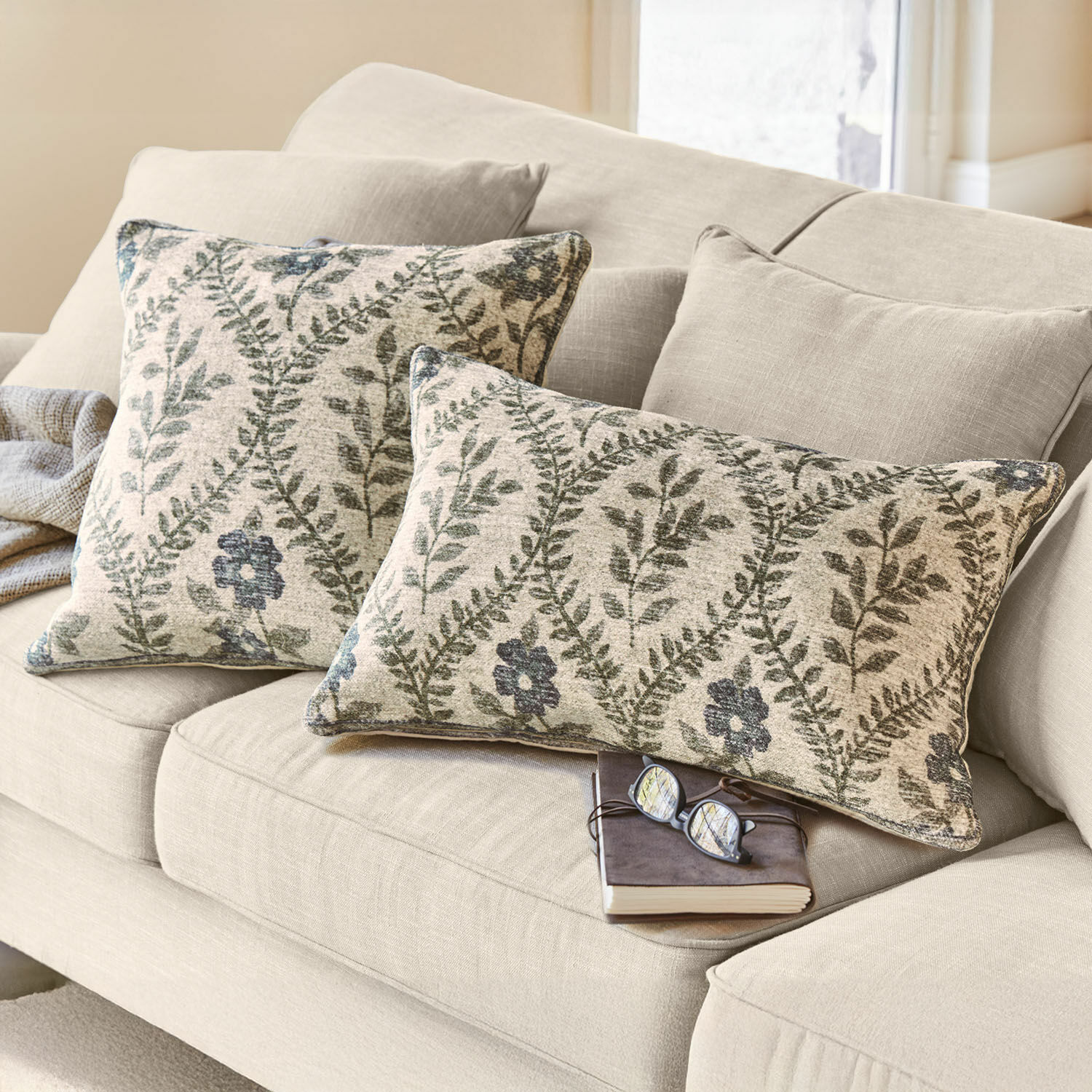 Lot de 2 housses de coussin Vellouris