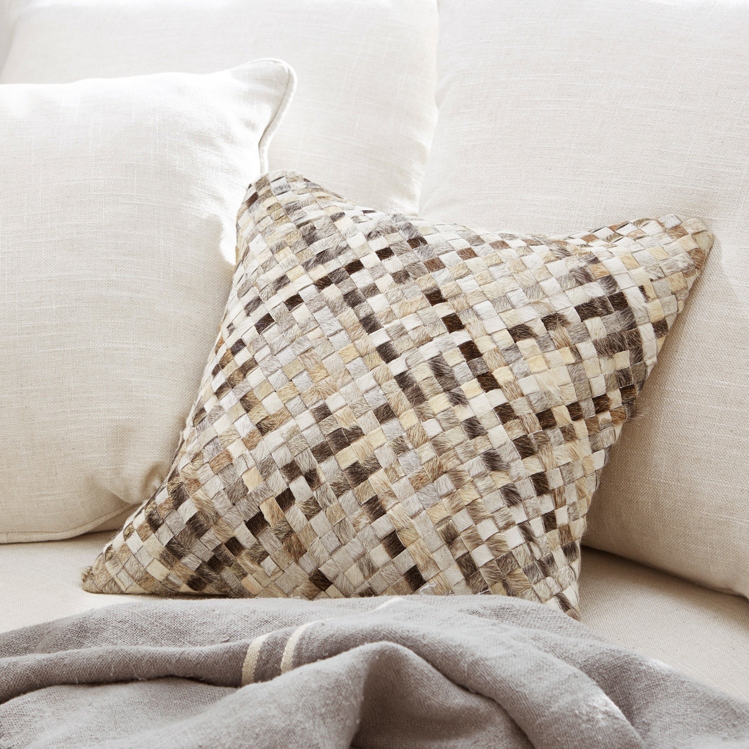 Housse de coussin Tressage