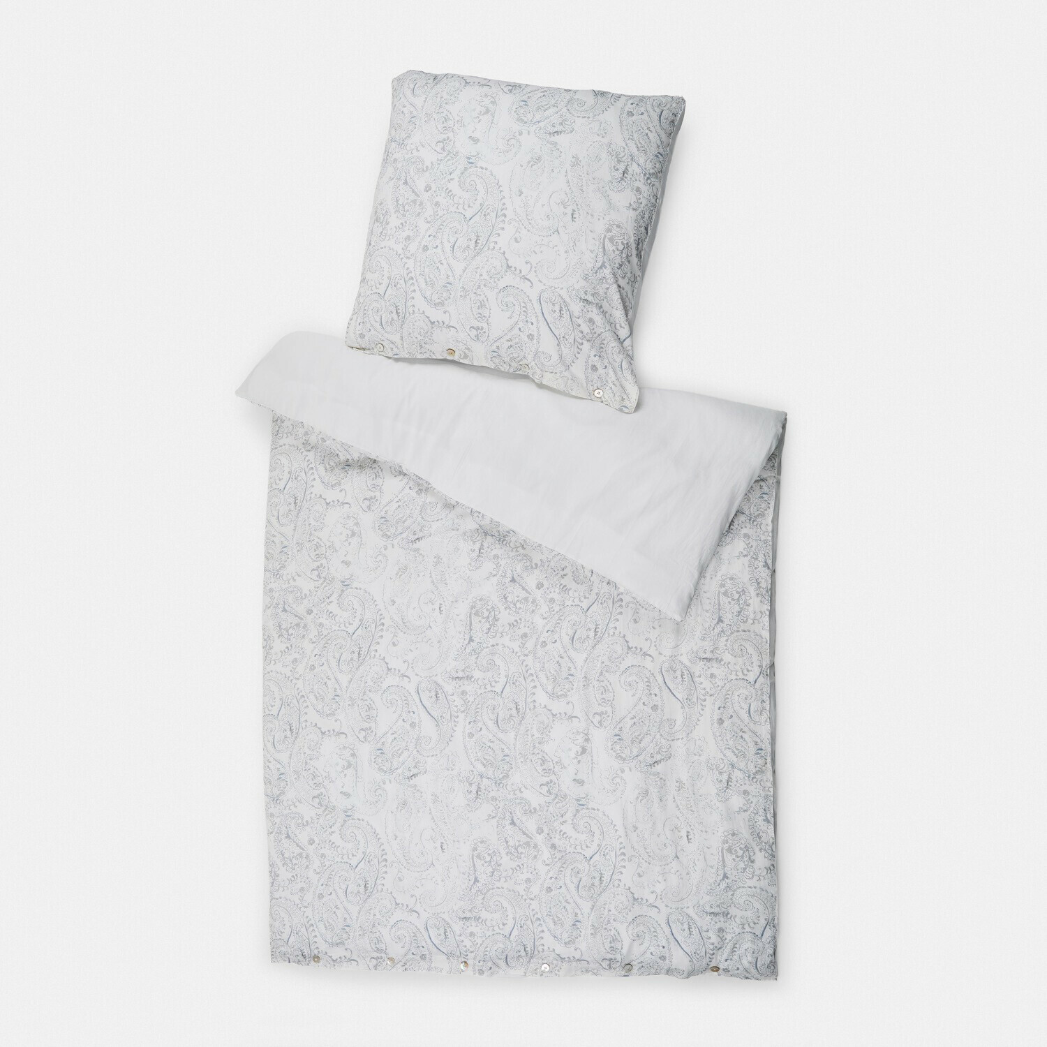 Parure de lit en coton clair avec motif paisley délicat, douce et élégante pour chambre moderne