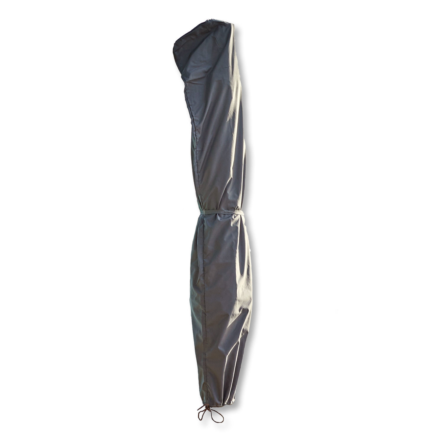Housse Widina Housse grise en tissu pour parasol de jardin avec cordon de serrage réglable en bas
