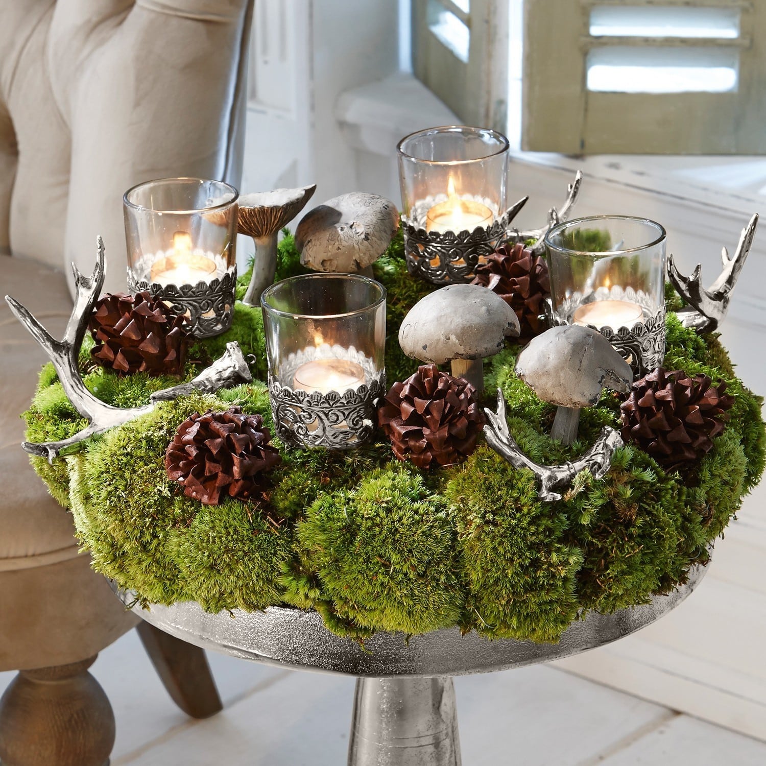 Lot de 2 bois de cerf décoratifs Tiana