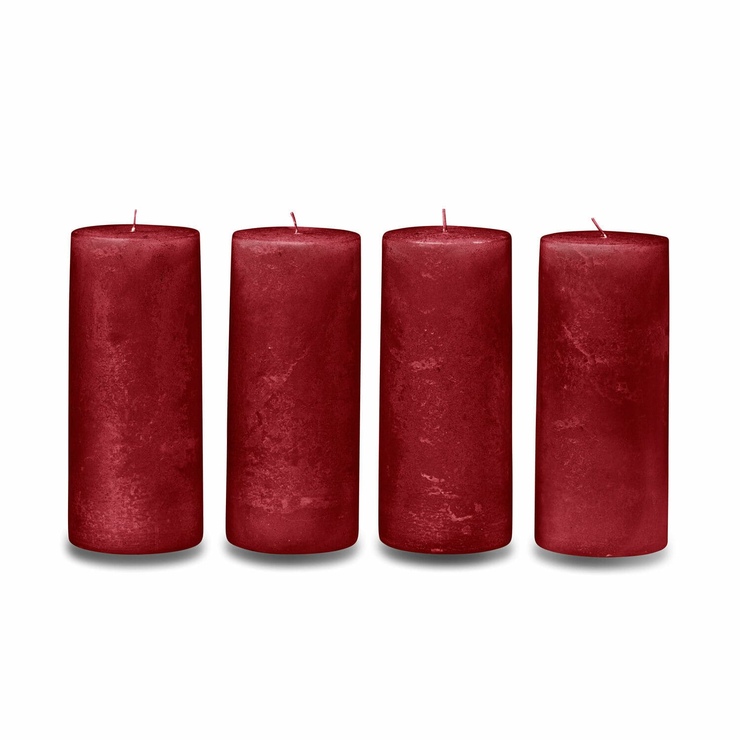rouge Lot de 4 bougies rouges en cire, décoration intérieure, bougies classiques décoratives