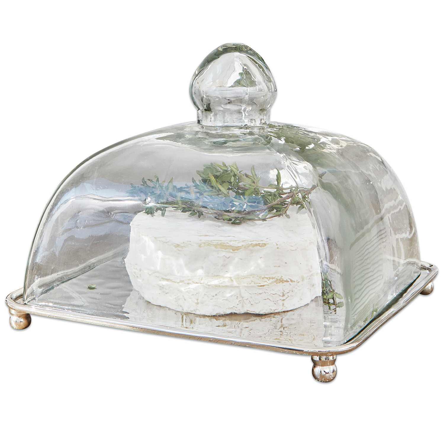 Cloche en verre avec plateau Henri