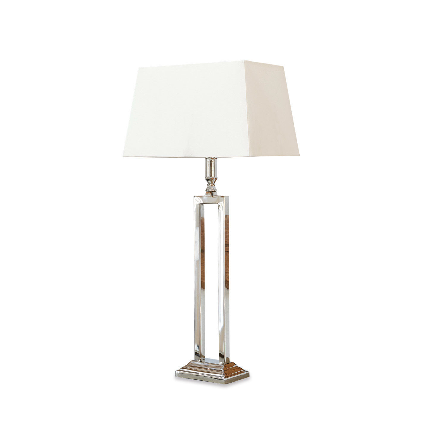 Lampe à poser Kinshaa Lampe de table élégante avec base en métal et abat-jour blanc pour salon et chambre