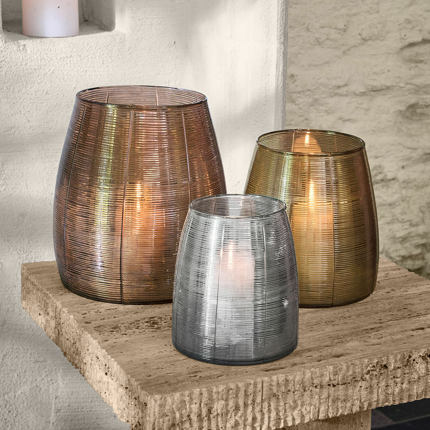 Lot de 3 photophores Uvenar