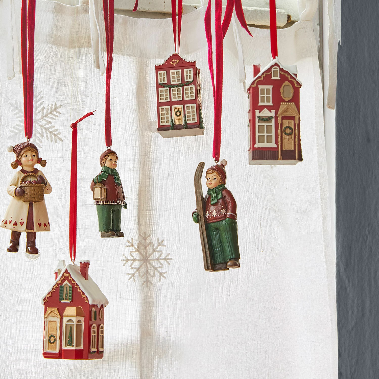 Lot de 3 décorations à suspendre Aravyn
