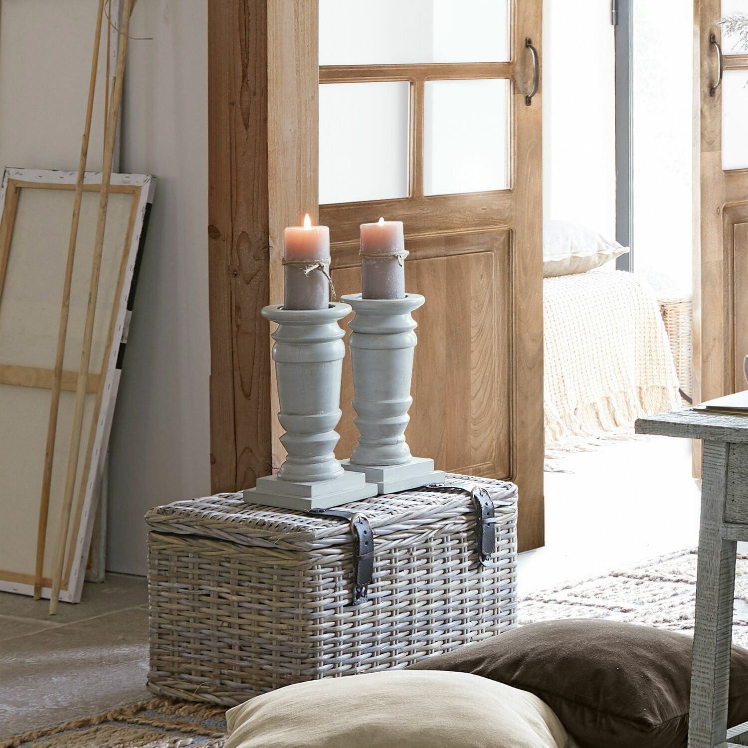 Lot de 2 bougeoirs Lobata
