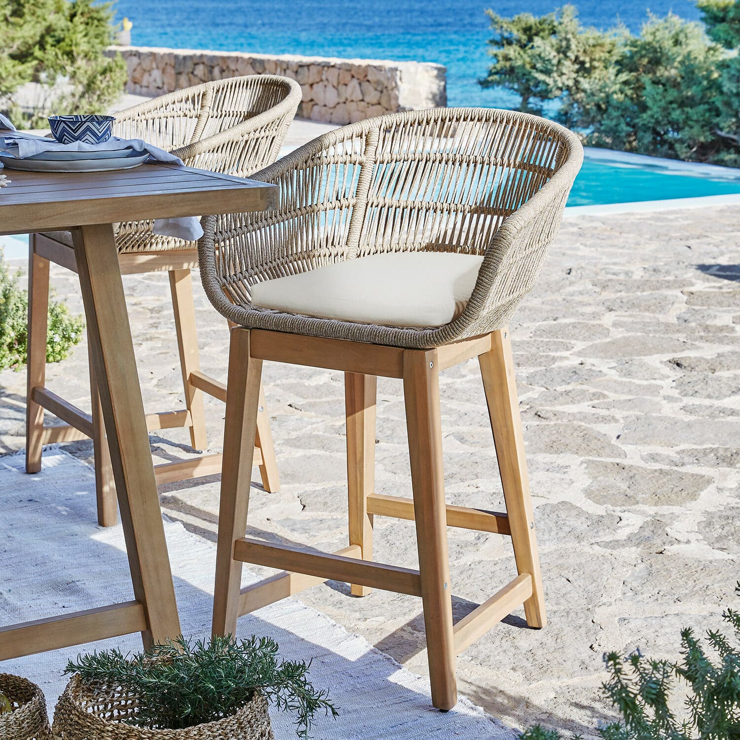 Lot de 2 tabourets de bar 100 % FSC® Saint Léonard
