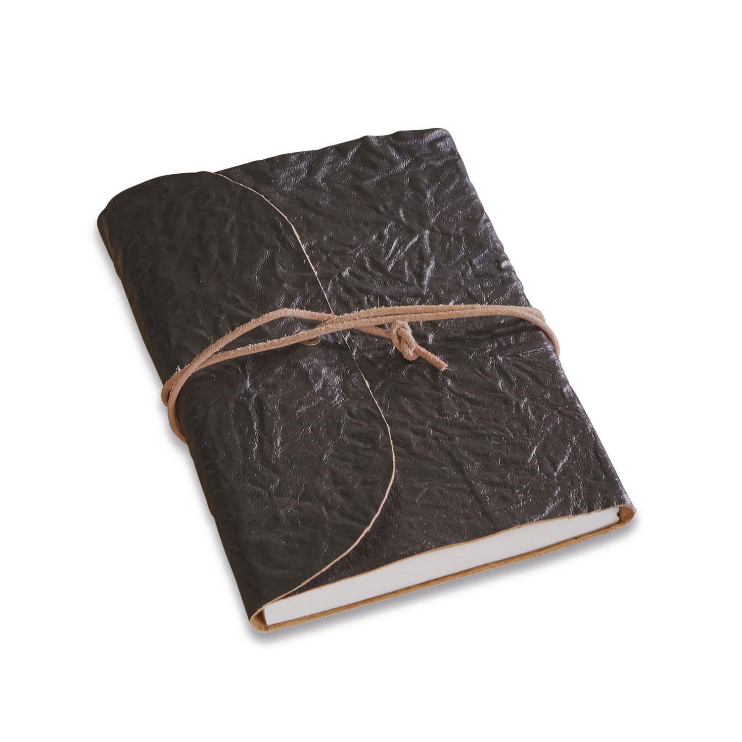 Carnet Cosmes Carnet noir en cuir souple avec fermeture à lacet, carnet élégant pour notes et croquis