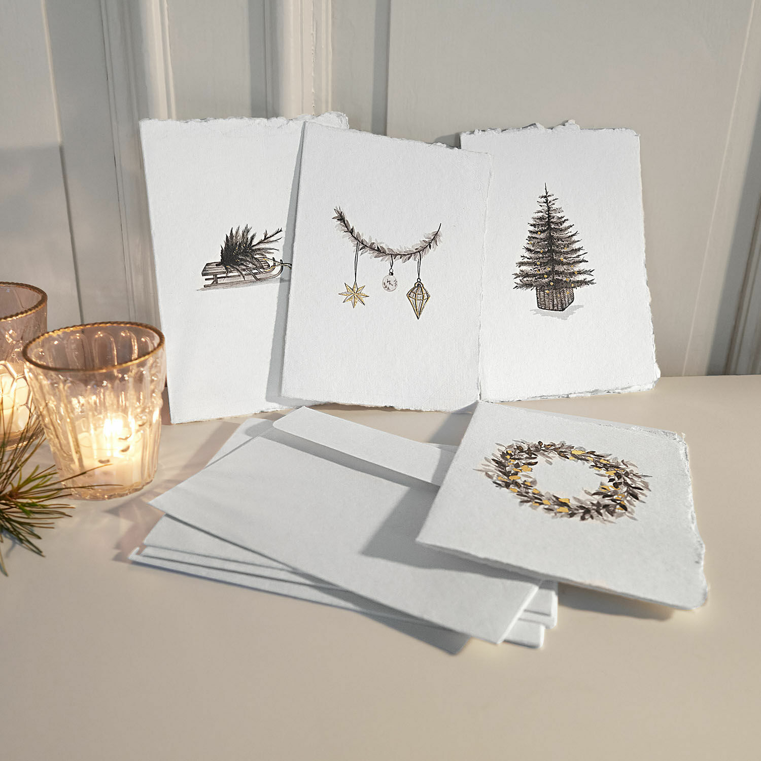 Lot de 4 cartes pour cadeaux Aelindor