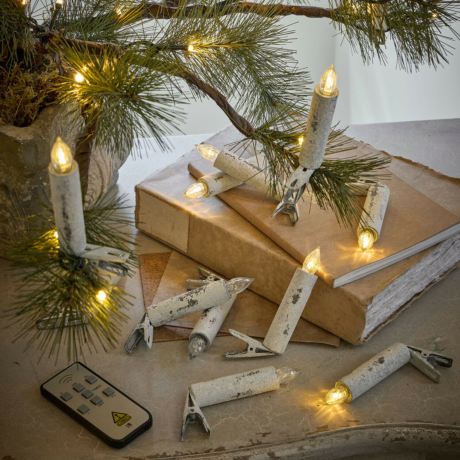 Lot de 12 bougies LED pour sapin Thorivelle