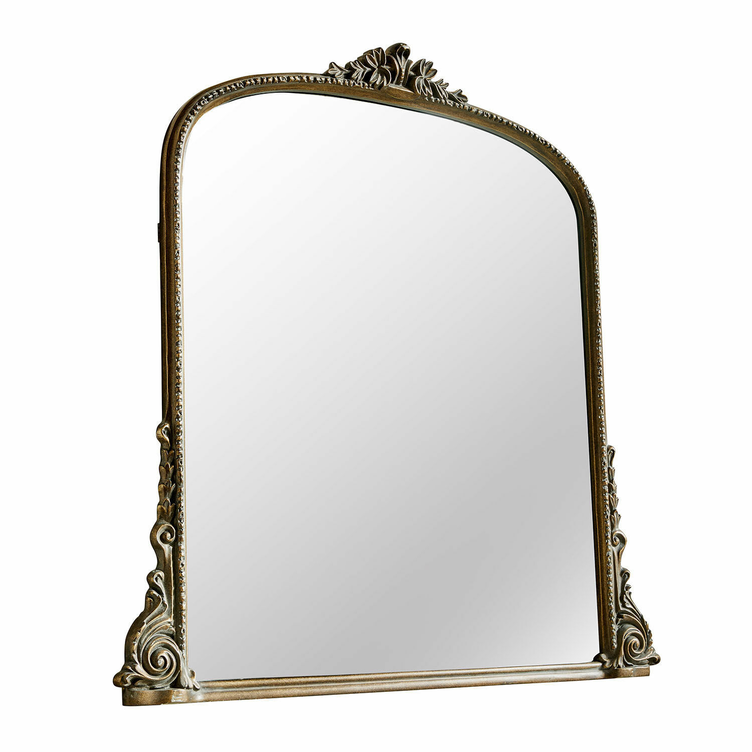 Miroir Mambero Miroir décoratif avec cadre or antique, miroir mural élégant pour salon ou entrée