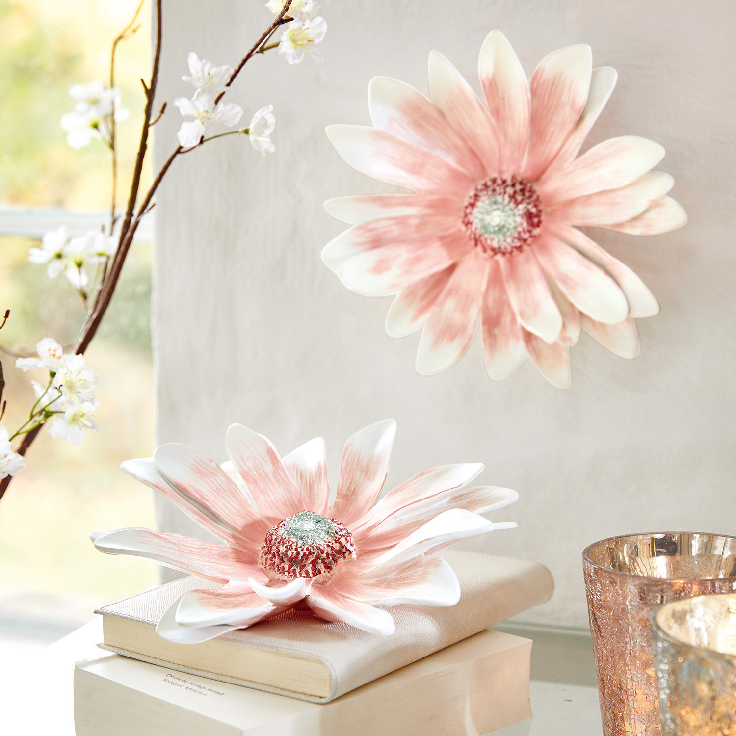 Lot de 2 fleurs décoratives Lisieux