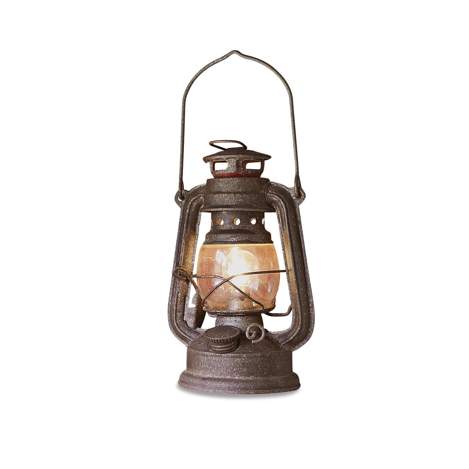 Lanterne LED Oxcroft Lanterne en métal rouillé avec lumière chaude, décoration vintage pour intérieur et extérieur