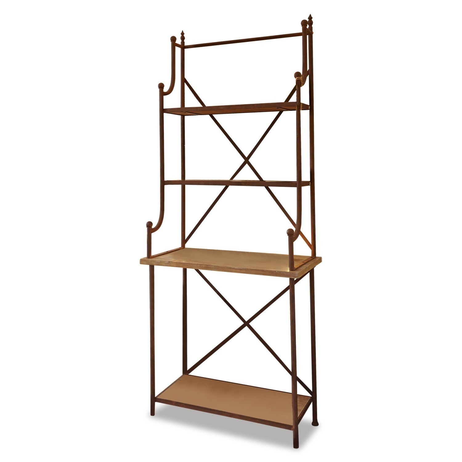 Étagère Newton Étagère en métal brun avec trois niveaux pour rangement et décoration intérieure pratique