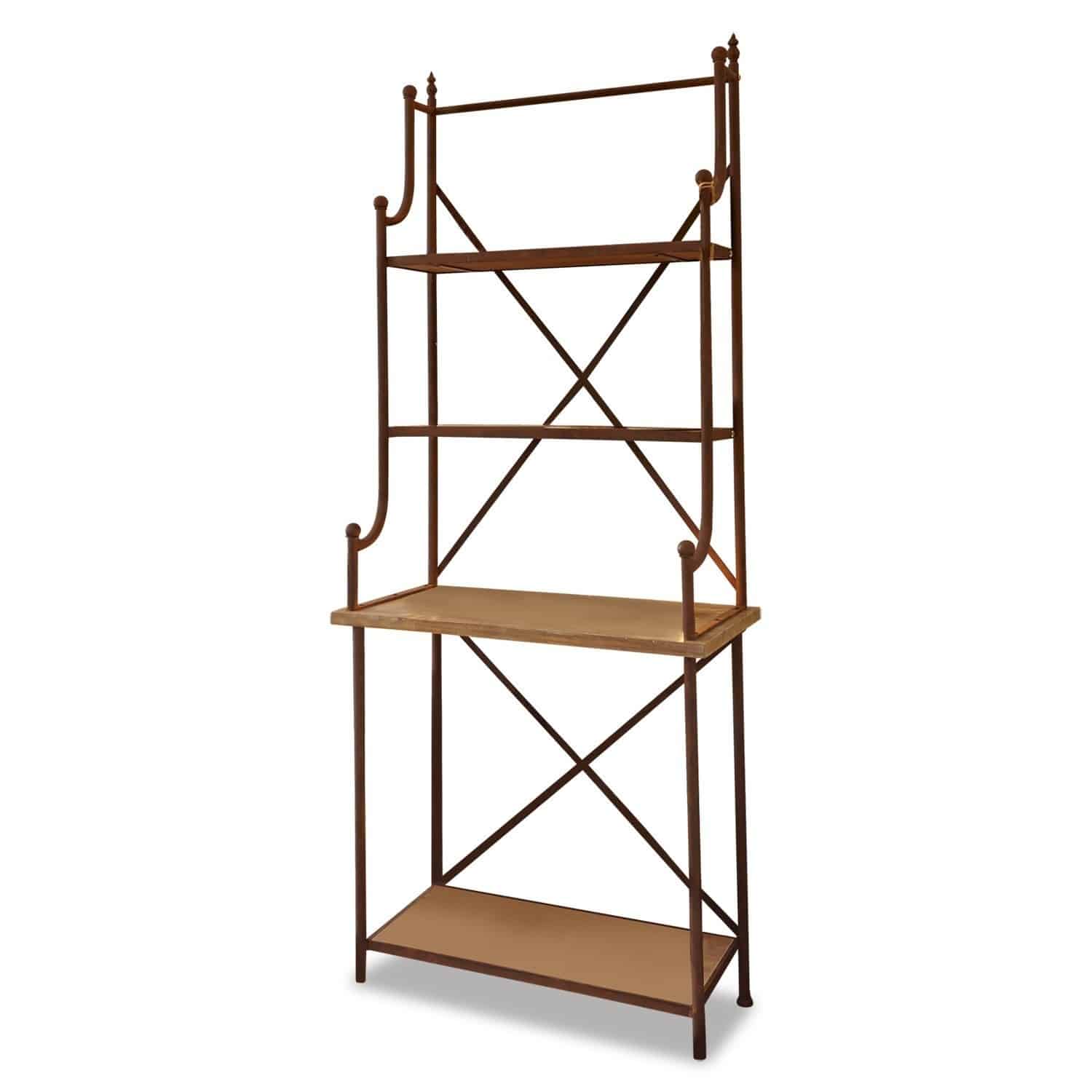 Étagère Newton Étagère en métal brun avec trois niveaux pour rangement et décoration intérieure pratique