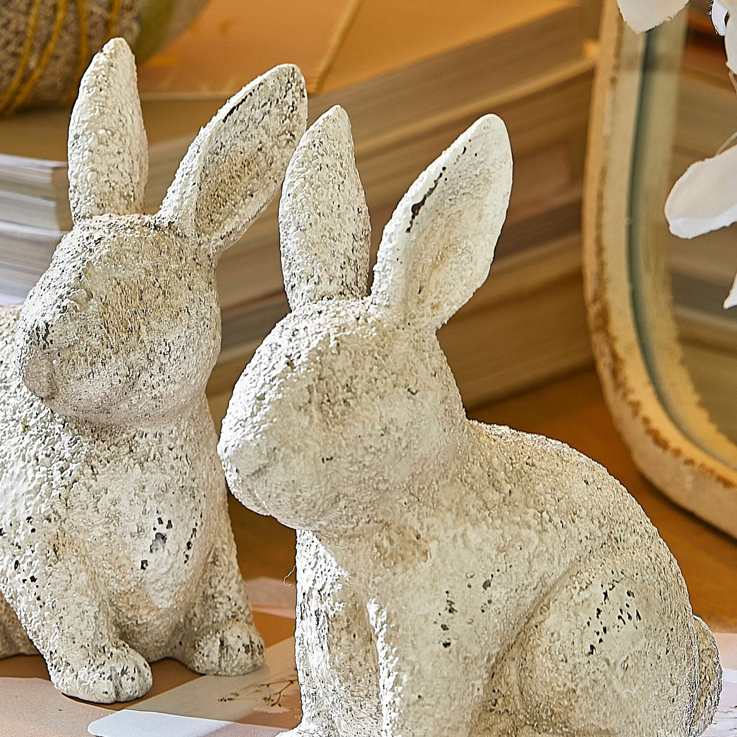 Lot de 2 lapins décoratifs Samirah