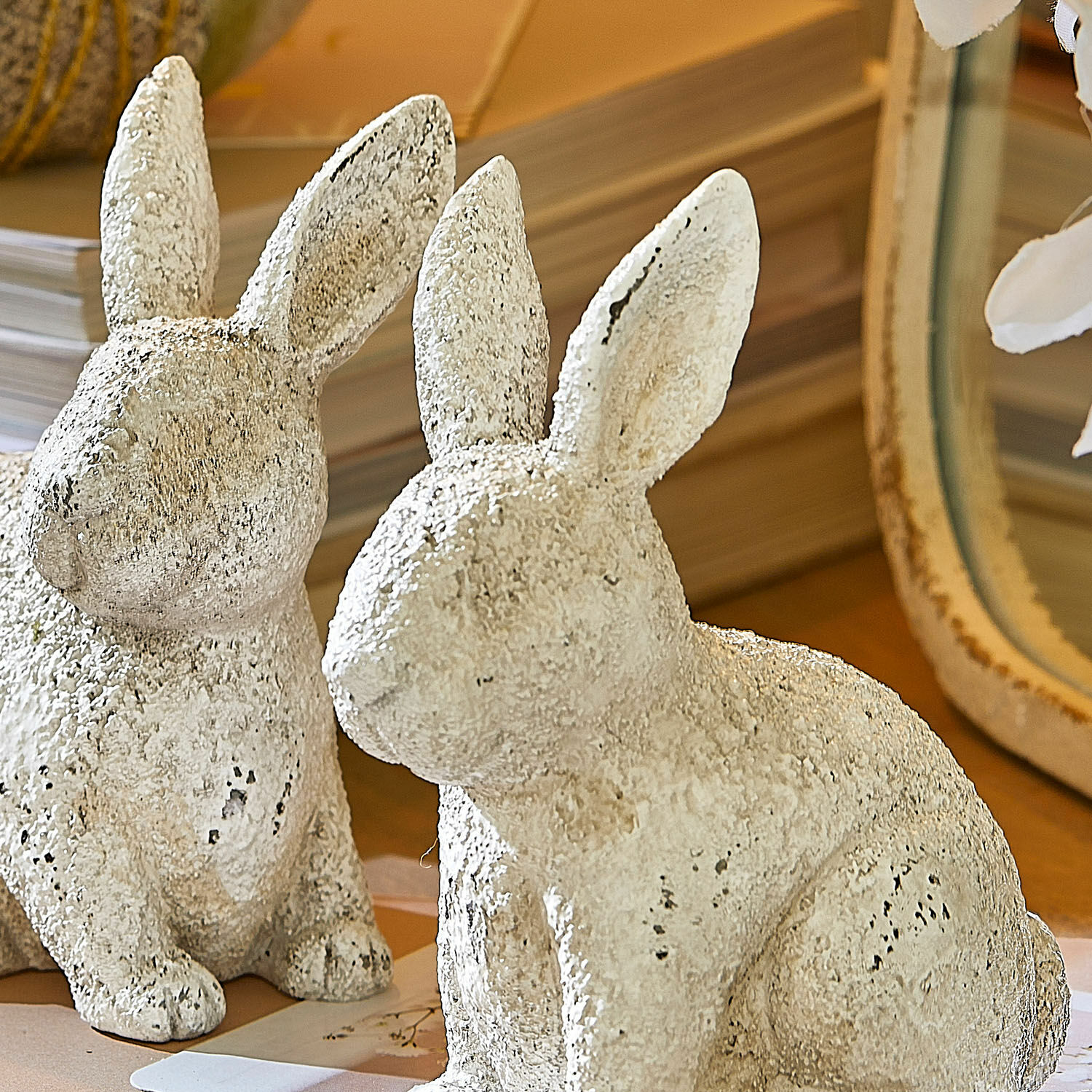 Lot de 2 lapins décoratifs Samirah