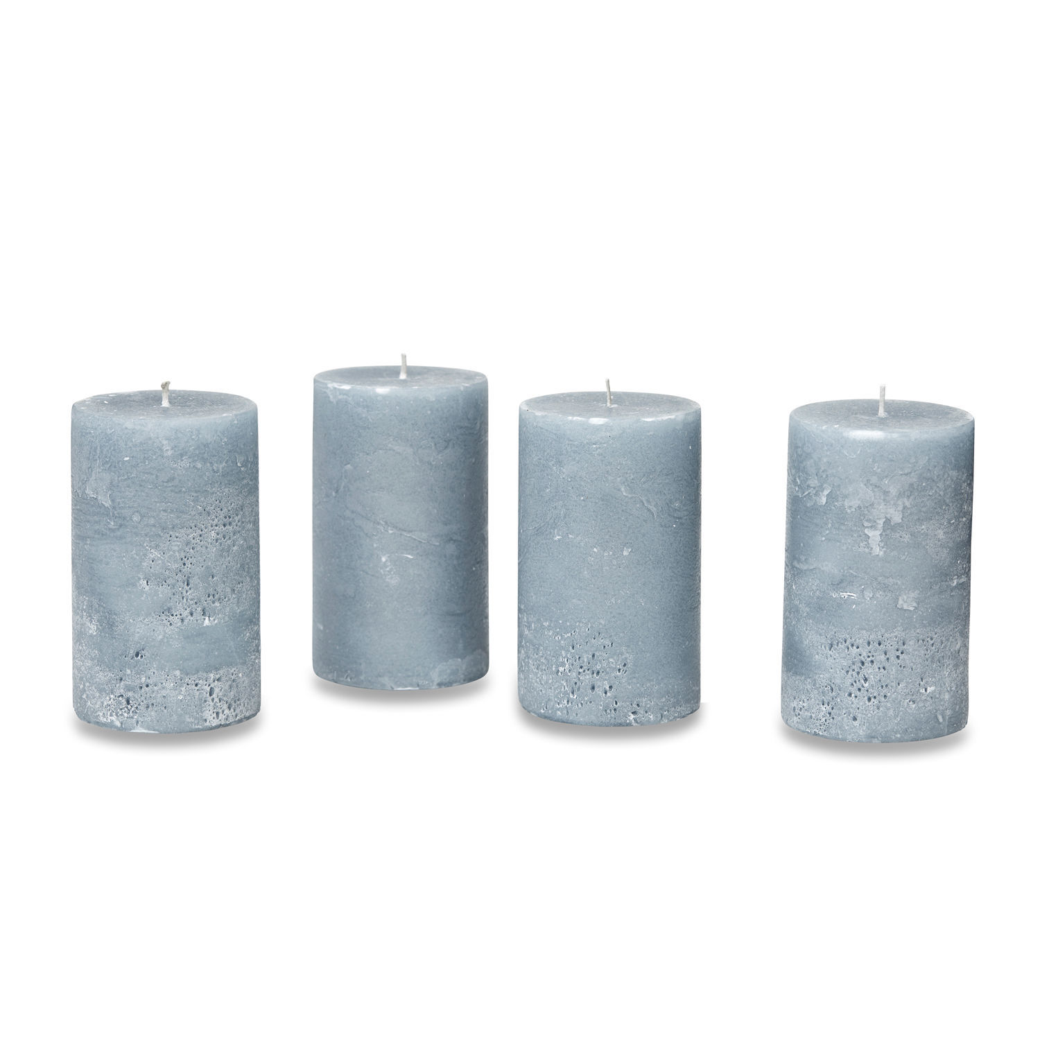 bleu-gris Lot de 4 bougies cylindriques Braga gris bleu pour décoration intérieure élégante