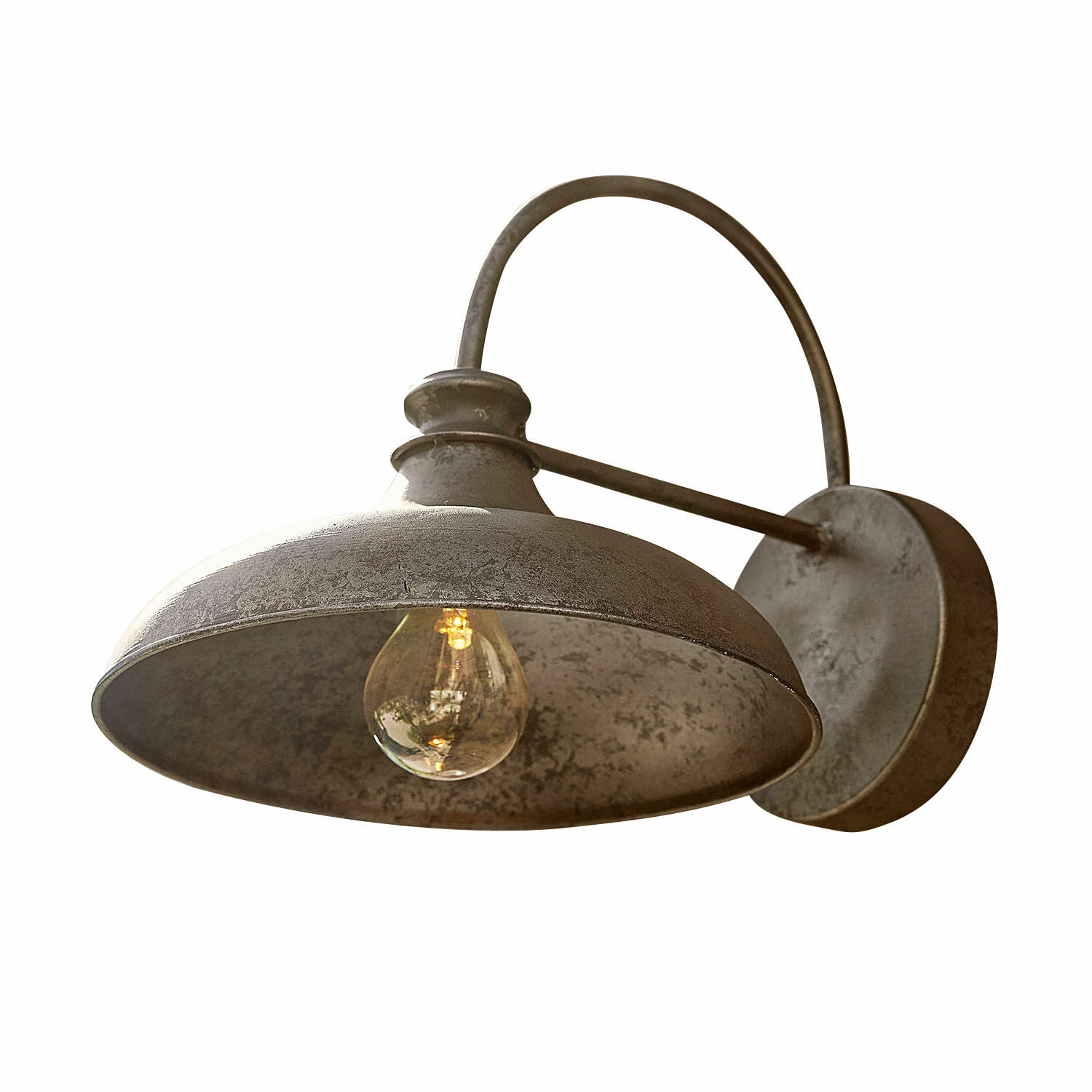 Applique LED Chassorin Applique murale en métal gris style vintage avec ampoule visible, éclairage mural décoratif