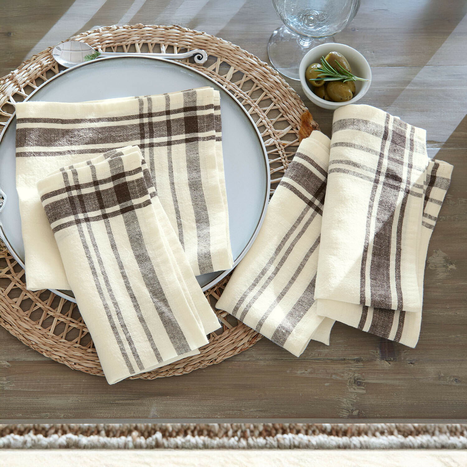 Lot de 4 serviettes Ellory