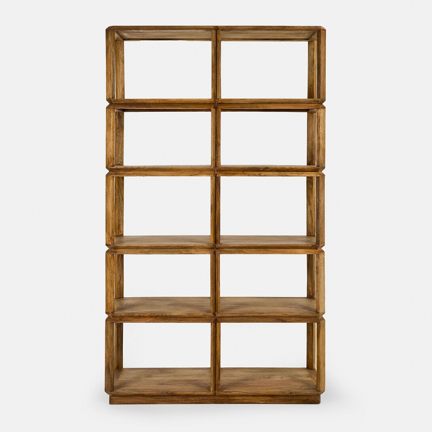 Étagère Inverly Étagère en bois naturel brun avec six compartiments pour rangement et décoration intérieure