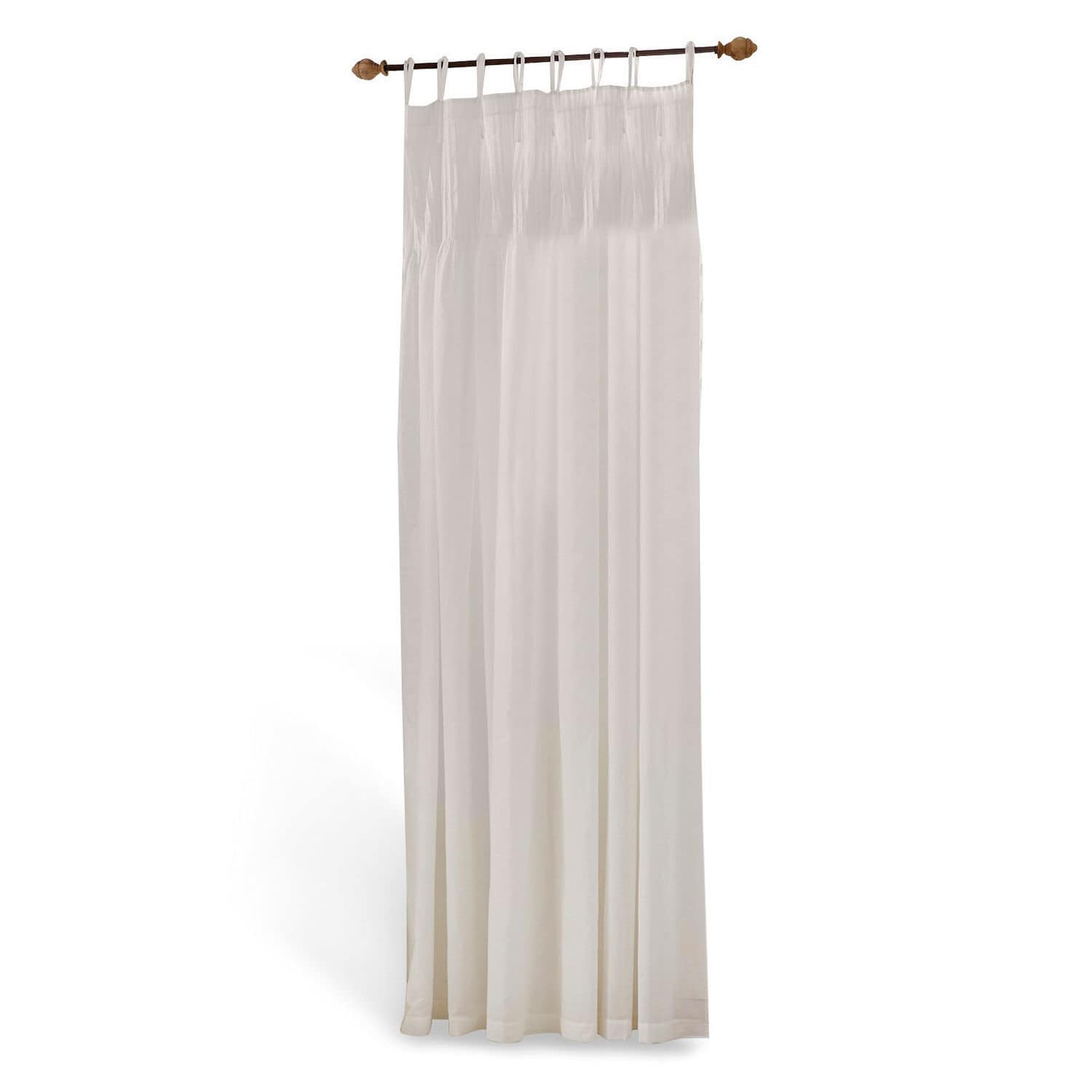 Voilage Martillac Rideau blanc en coton avec boucles pour tringle, décoration de fenêtre élégante pour salon