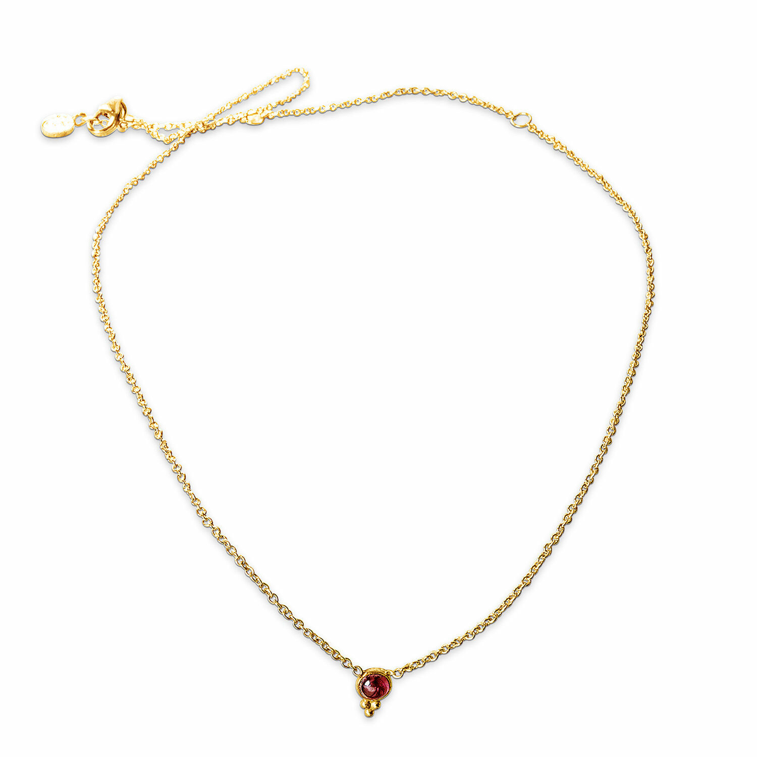 Collier fin en or avec pierre rouge et chaîne délicate, bijou féminin élégant