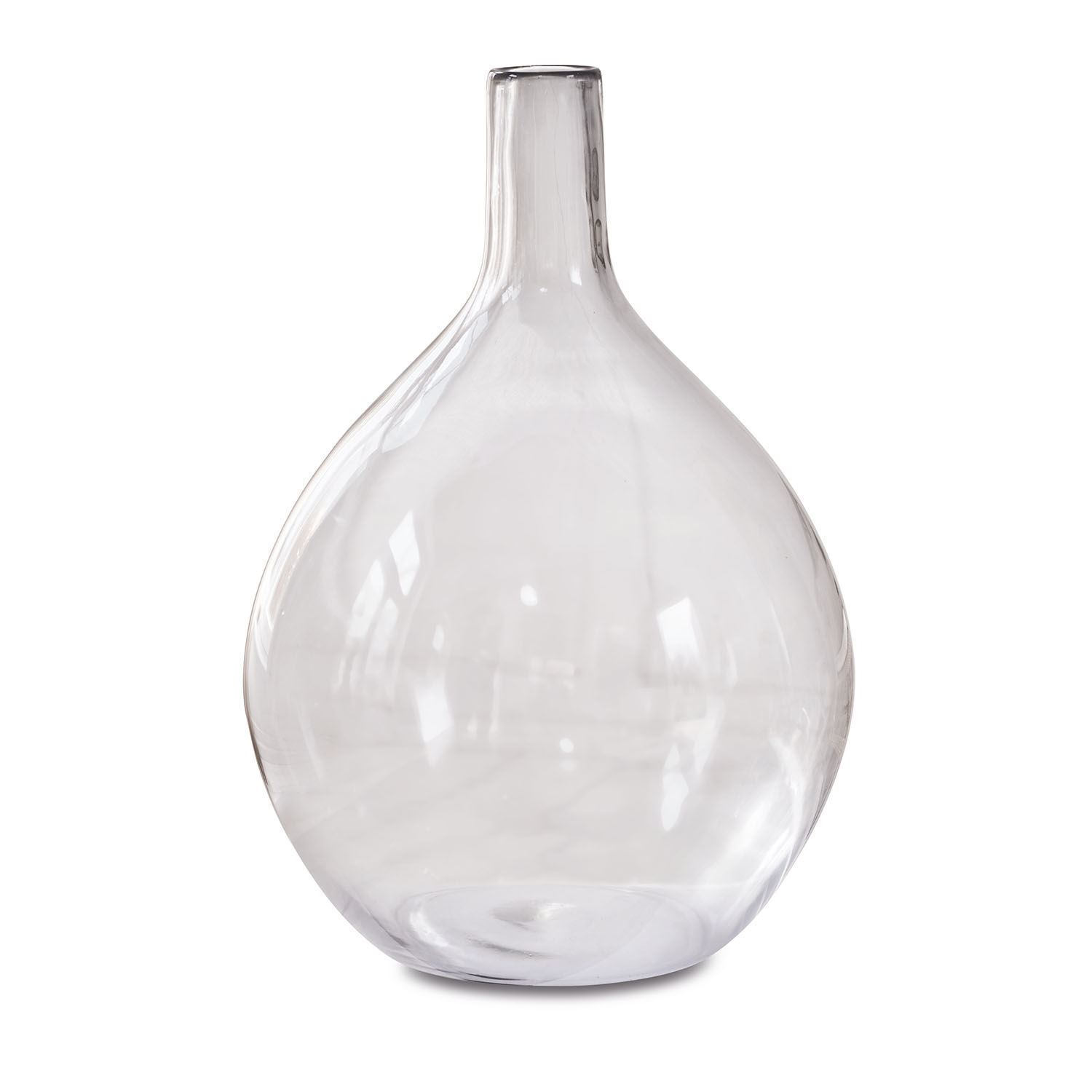 Vase Argonne Vase en verre transparent à forme arrondie pour décoration intérieure moderne