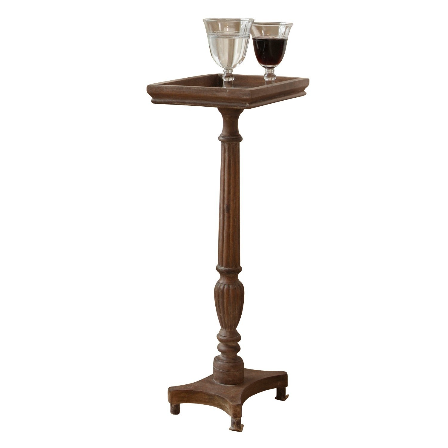 marron vieilli Table d'appoint Caren en bois couleur brun antique, parfaite pour salon et décoration intérieure