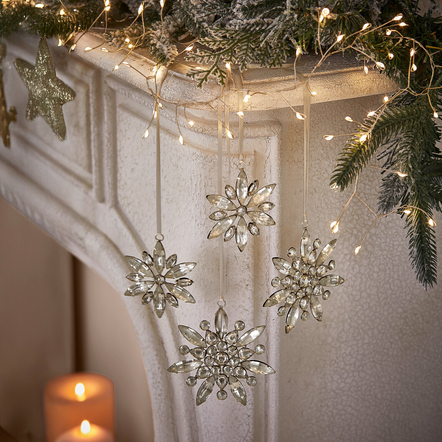 Lot de 4 décorations de Noël Orvalie