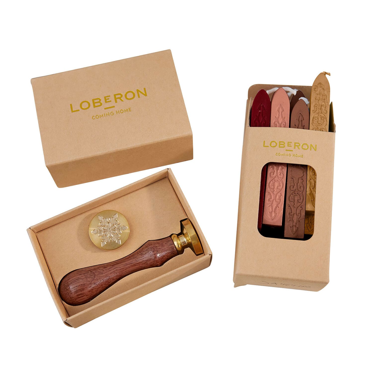 Cachet et cire à cacheter Movique Ensemble de sceau avec manche en bois, tête en métal et bâtons de cire colorée dans une boîte