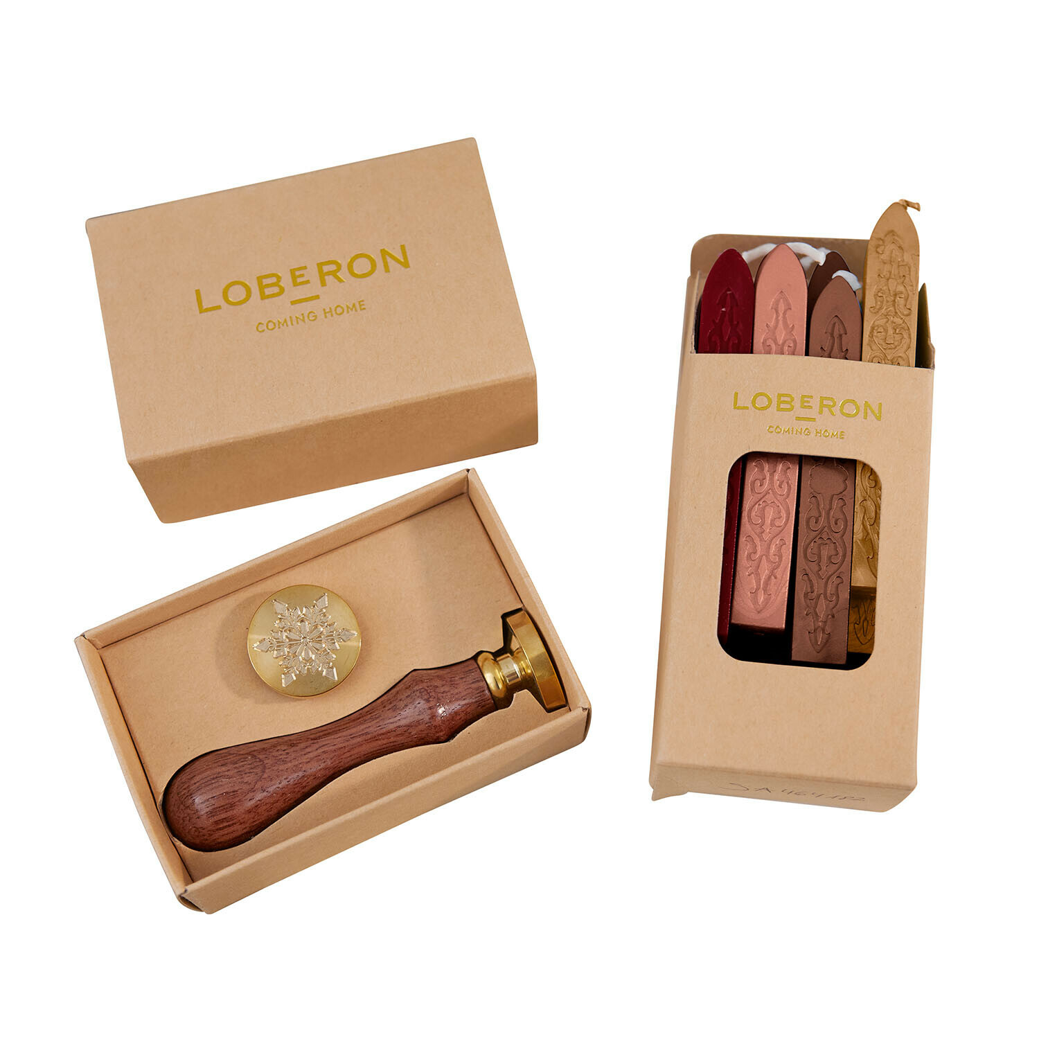 Cachet et cire à cacheter Movique Ensemble de sceau avec manche en bois, tête en métal et bâtons de cire colorée dans une boîte