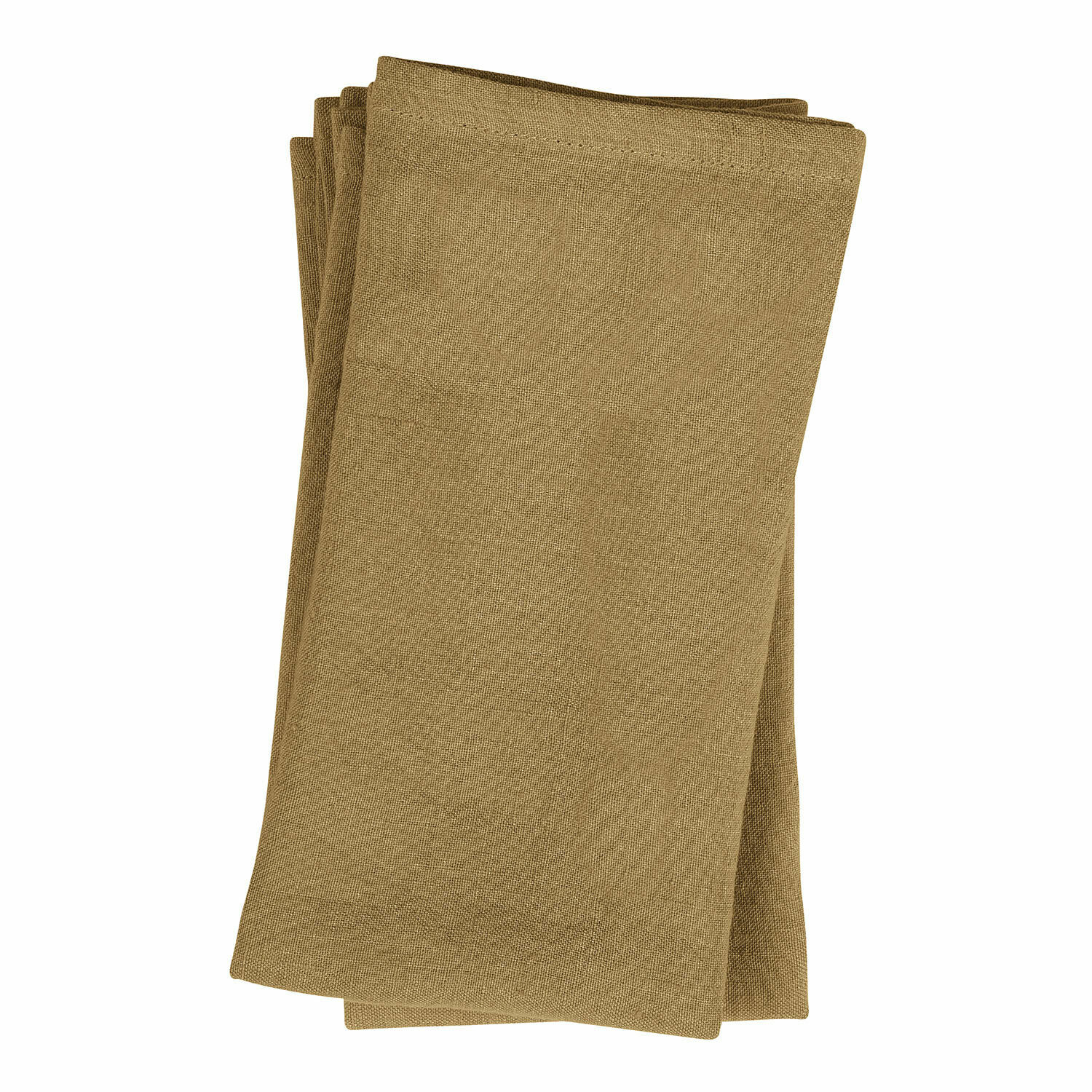 marron Lot de 4 serviettes en lin brun Ghis, parfaites pour la décoration de table et l'aménagement intérieur