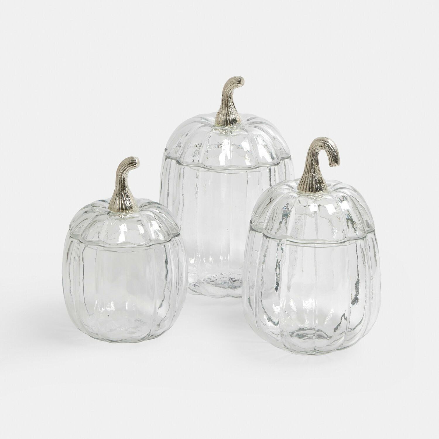 Lot de 3 bonbonnières en verre Alérisse