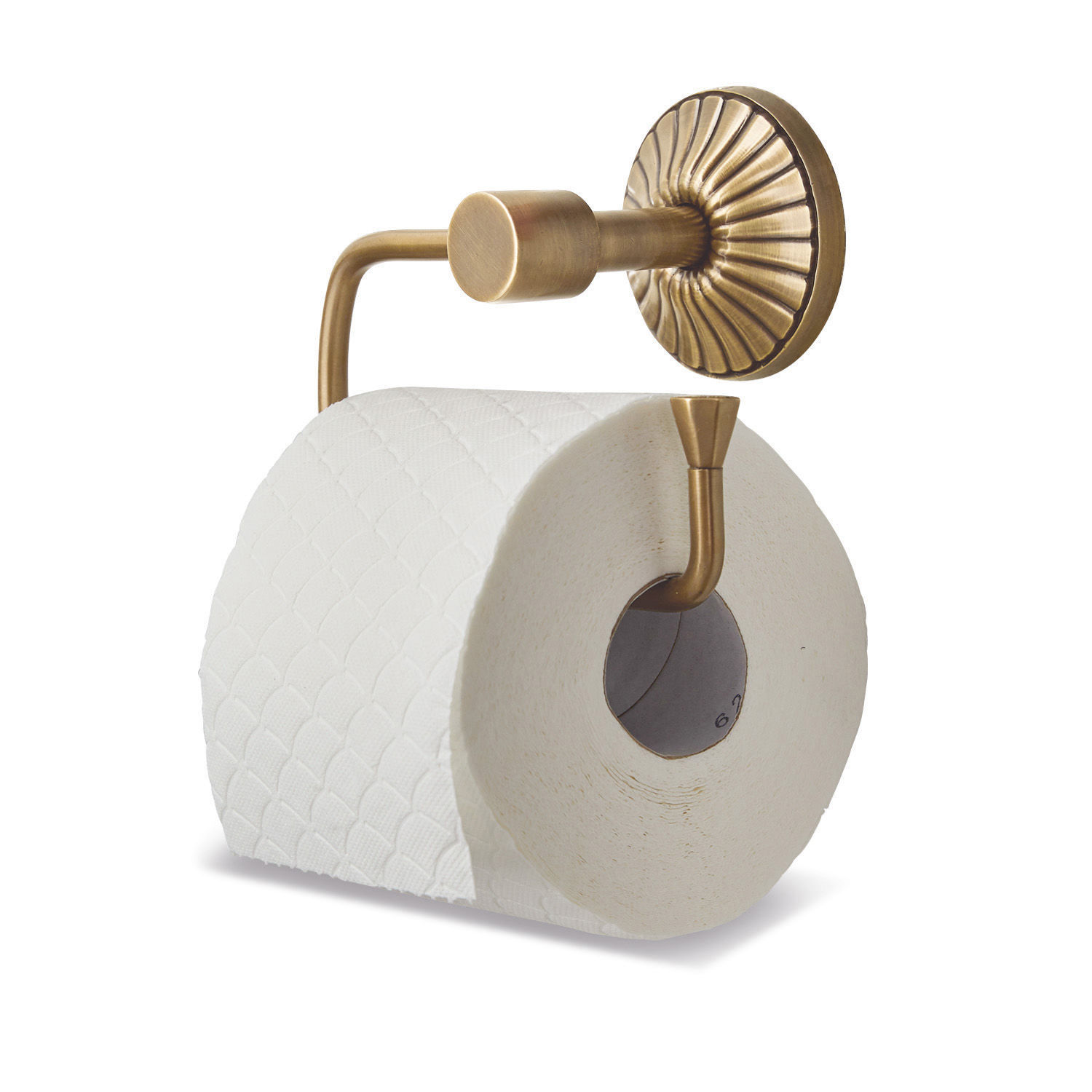 Porte-papier toilette Terling Porte-papier toilette en laiton avec base ronde décorative au style vintage élégant