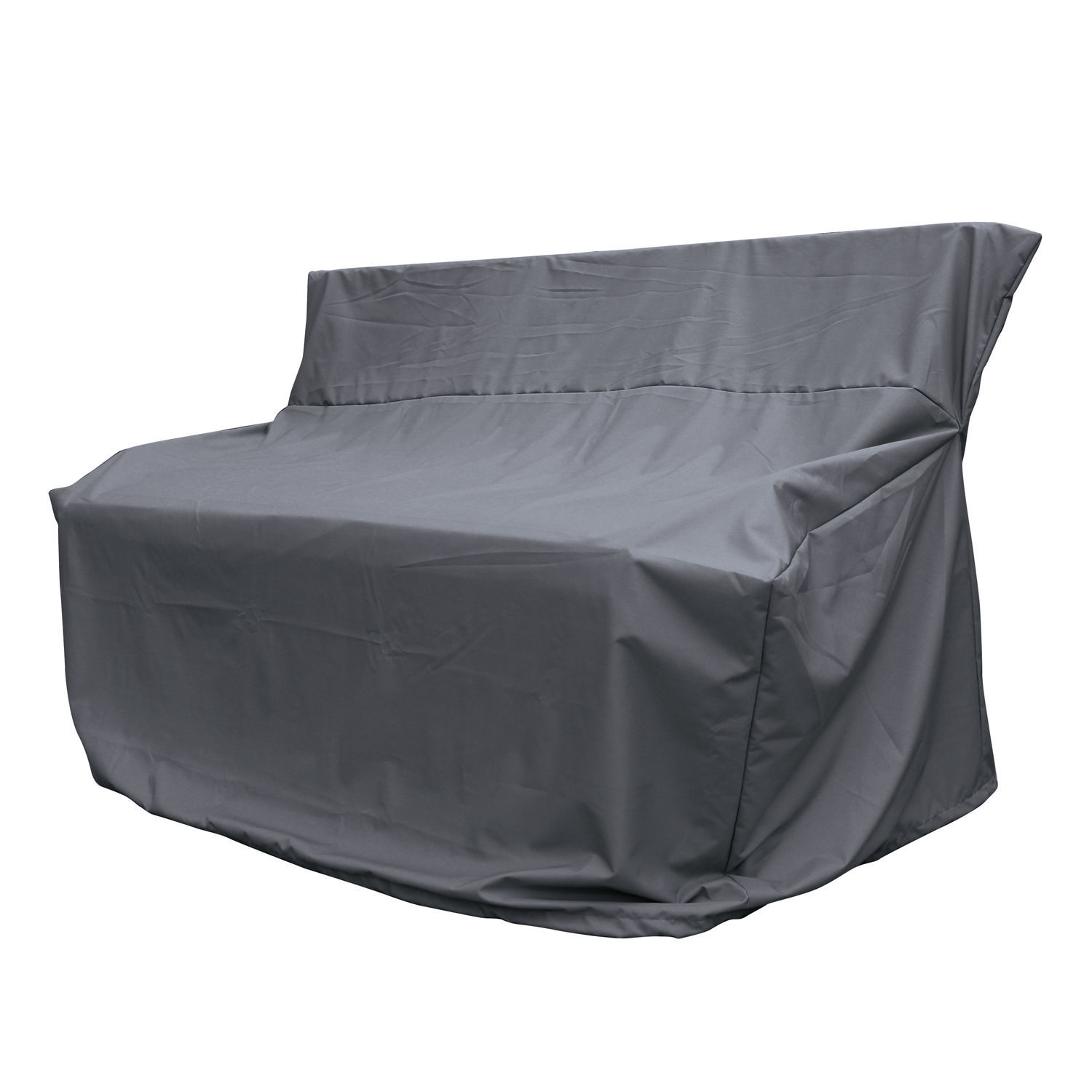 Housse de protection grise en tissu imperméable pour banc de jardin, protège contre les intempéries