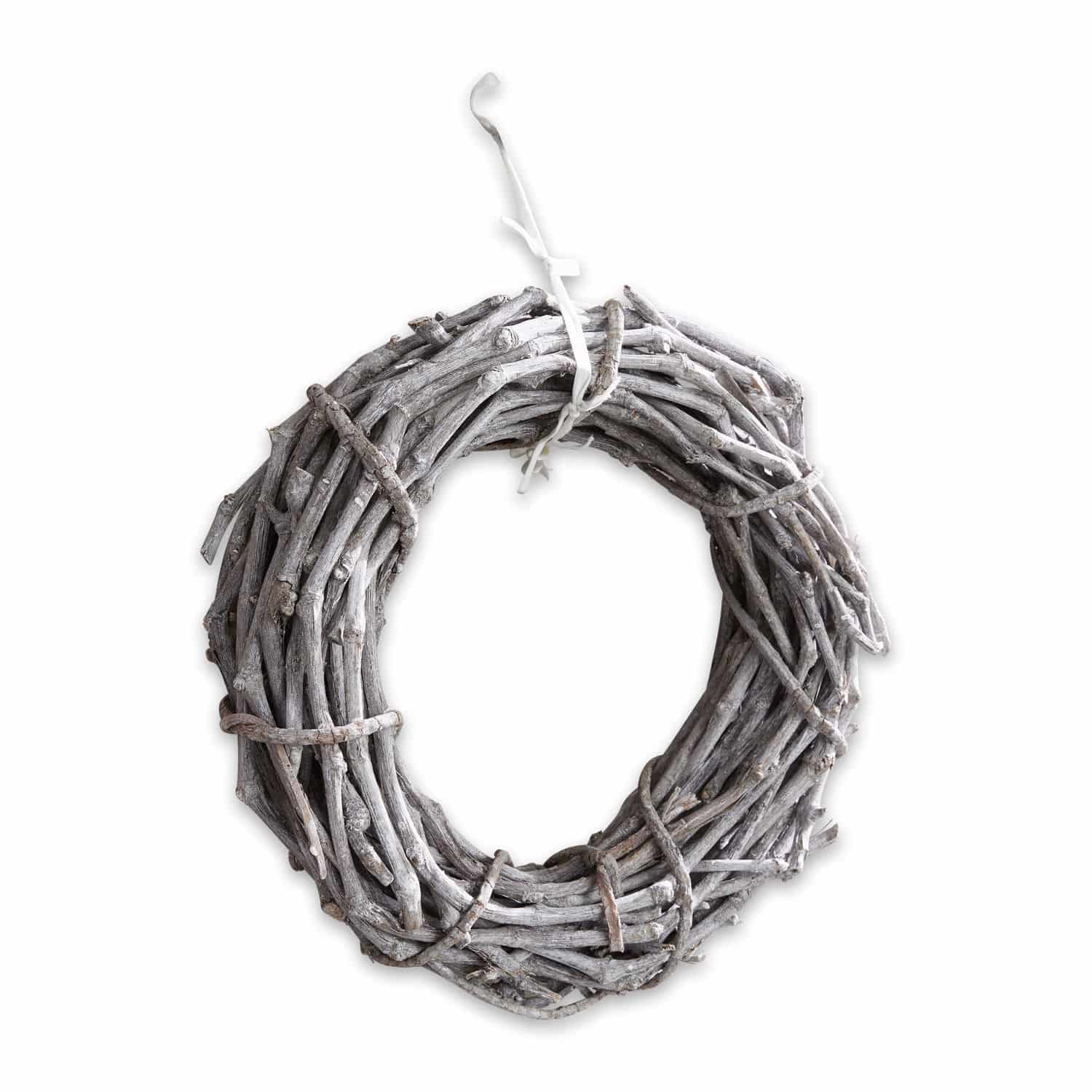 Couronne Dardson Couronne ronde en branches naturelles grises pour décoration intérieure et arrangements saisonniers