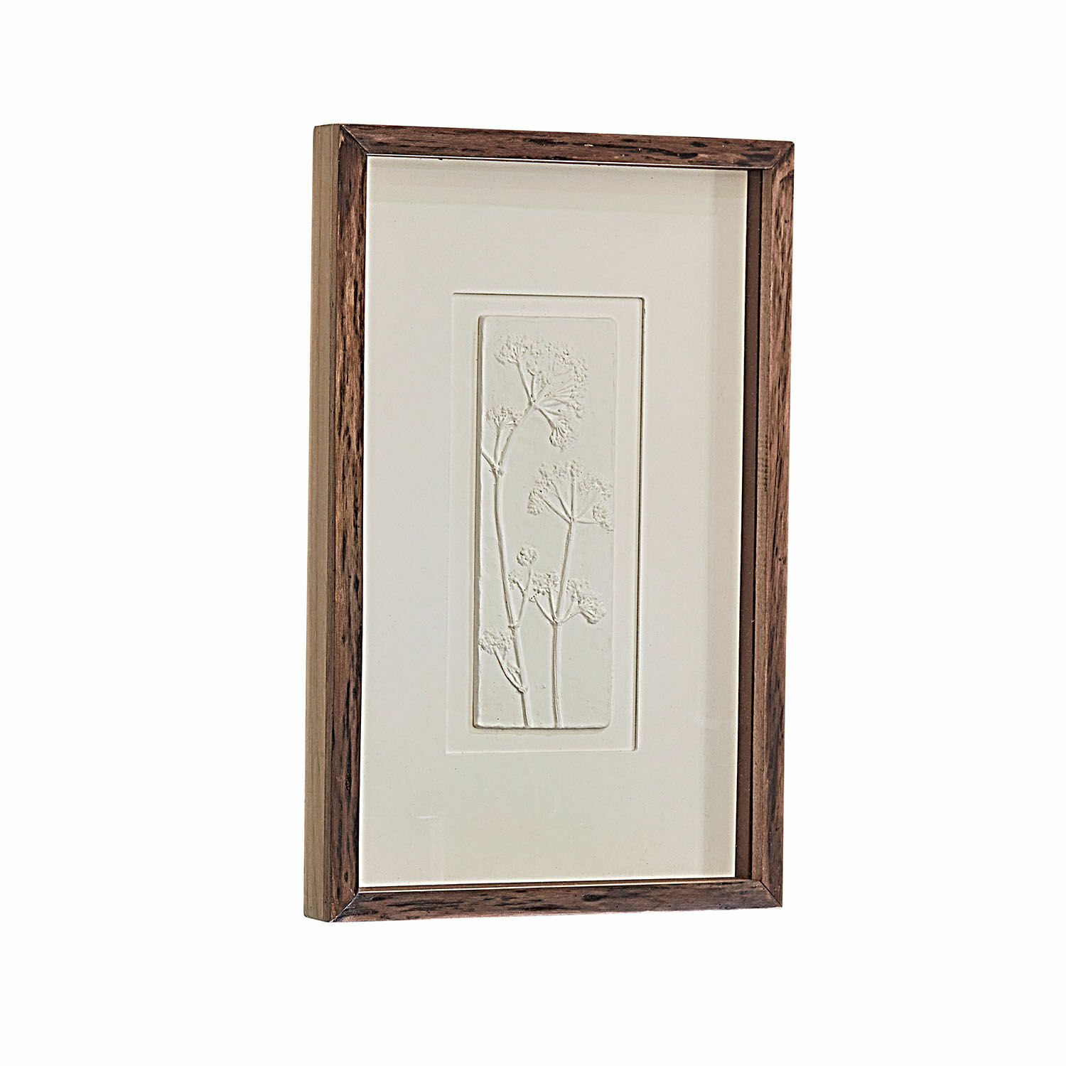 Cadre Grelita Tableau en relief de plantes dans un cadre en bois naturel pour décoration murale